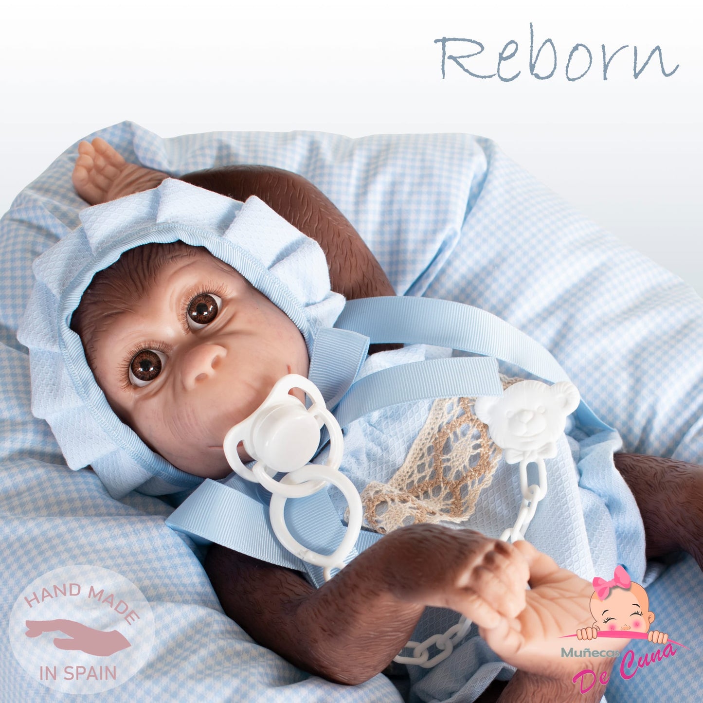 36402 Reborn Silicone Feel Monkey Blue Romper