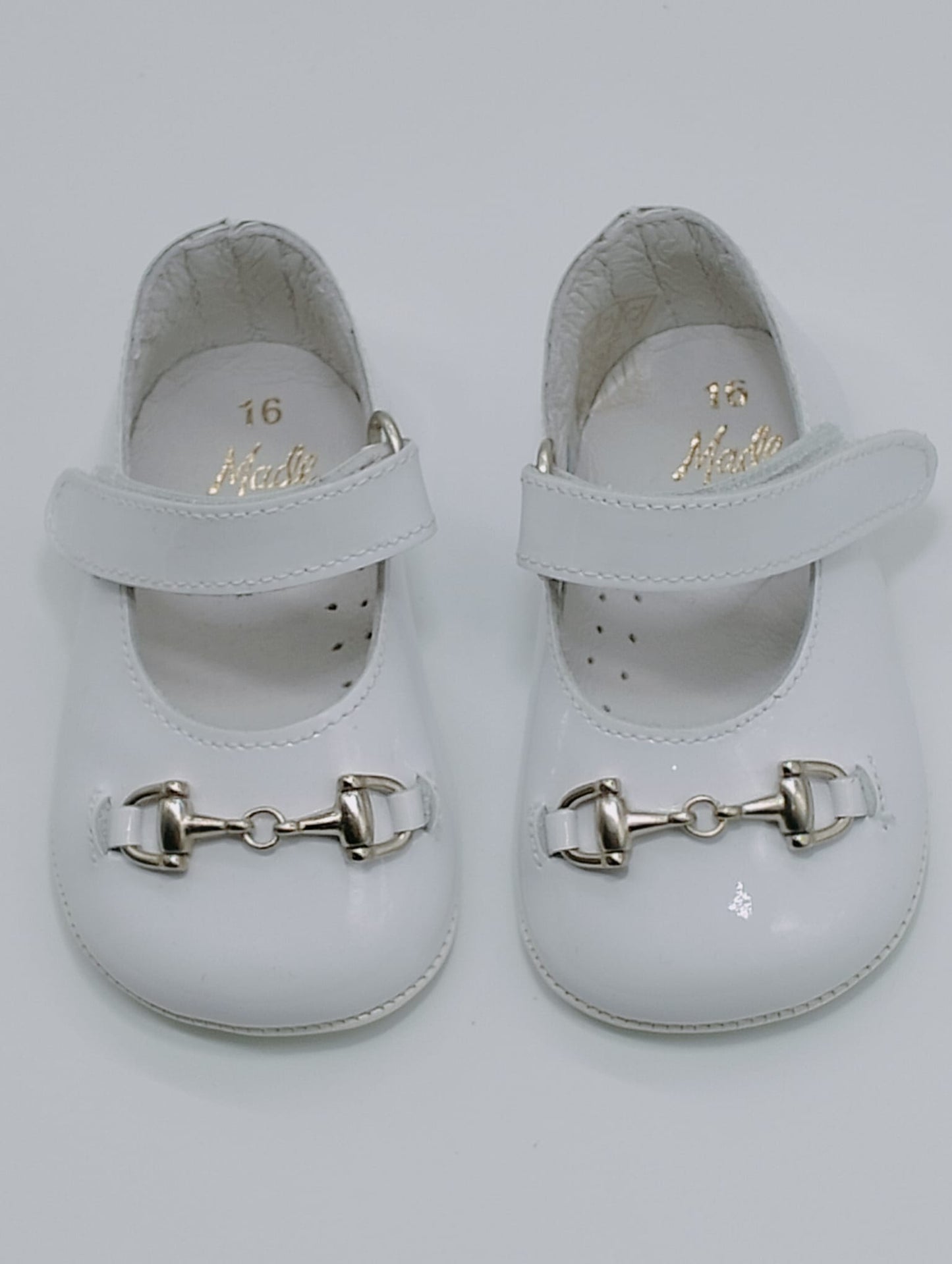 Horsebit White Baby Shoes