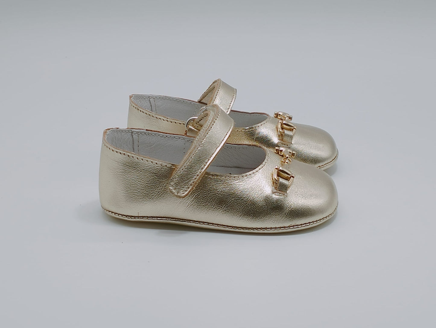 Horsebit Gold Baby Shoes