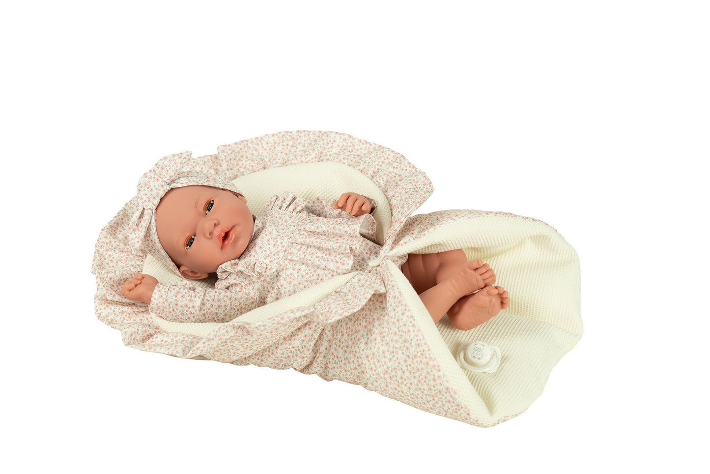 Arias Pink Doll with Blanket, Sleepy Eyes and Magnetic Crying Dummy 40cm