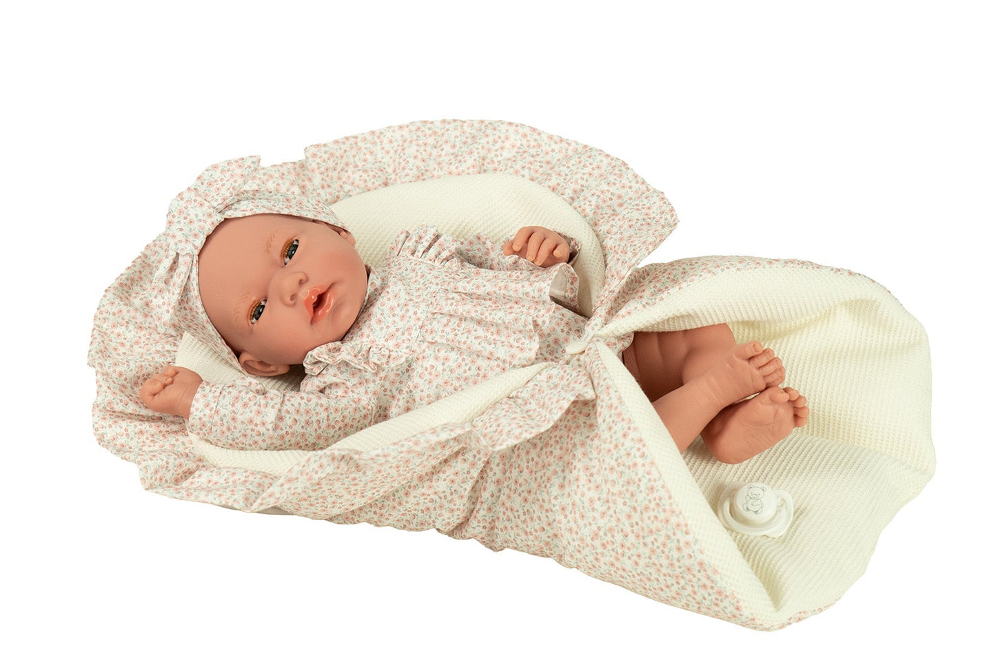 Arias Pink Doll with Blanket, Sleepy Eyes and Magnetic Crying Dummy 40cm