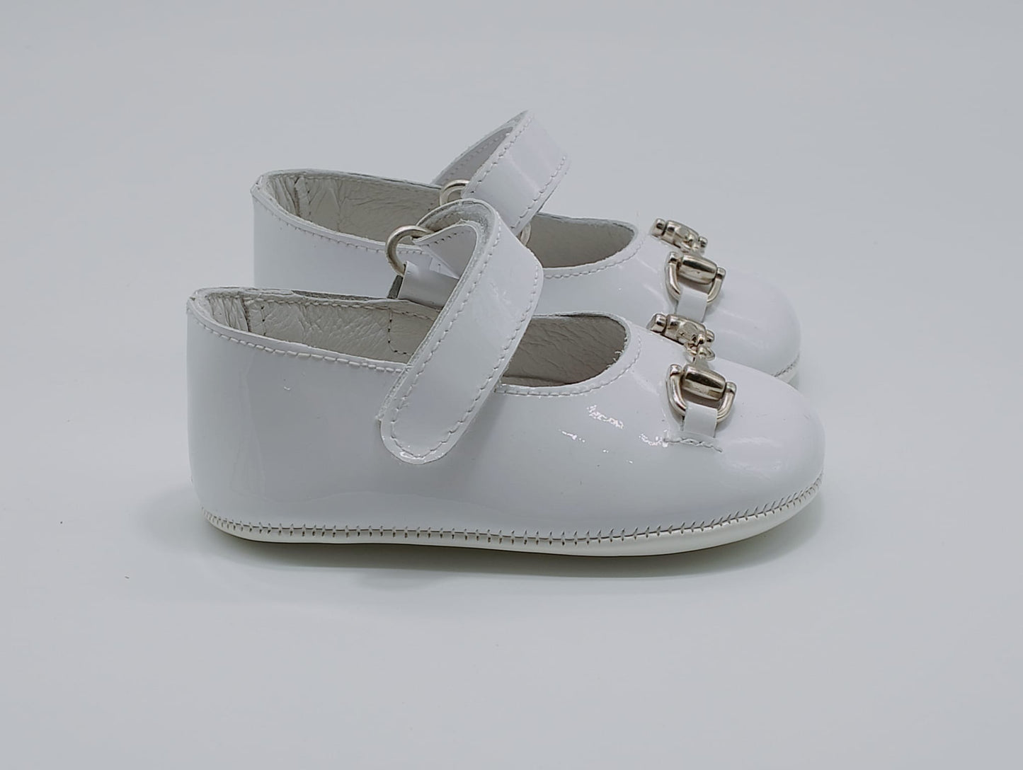 Horsebit White Baby Shoes