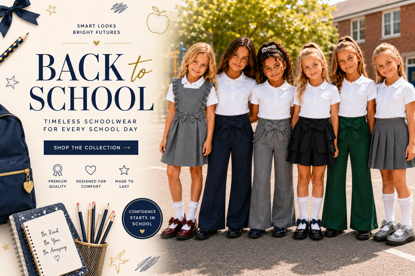 Black Jersey School Bow Trousers