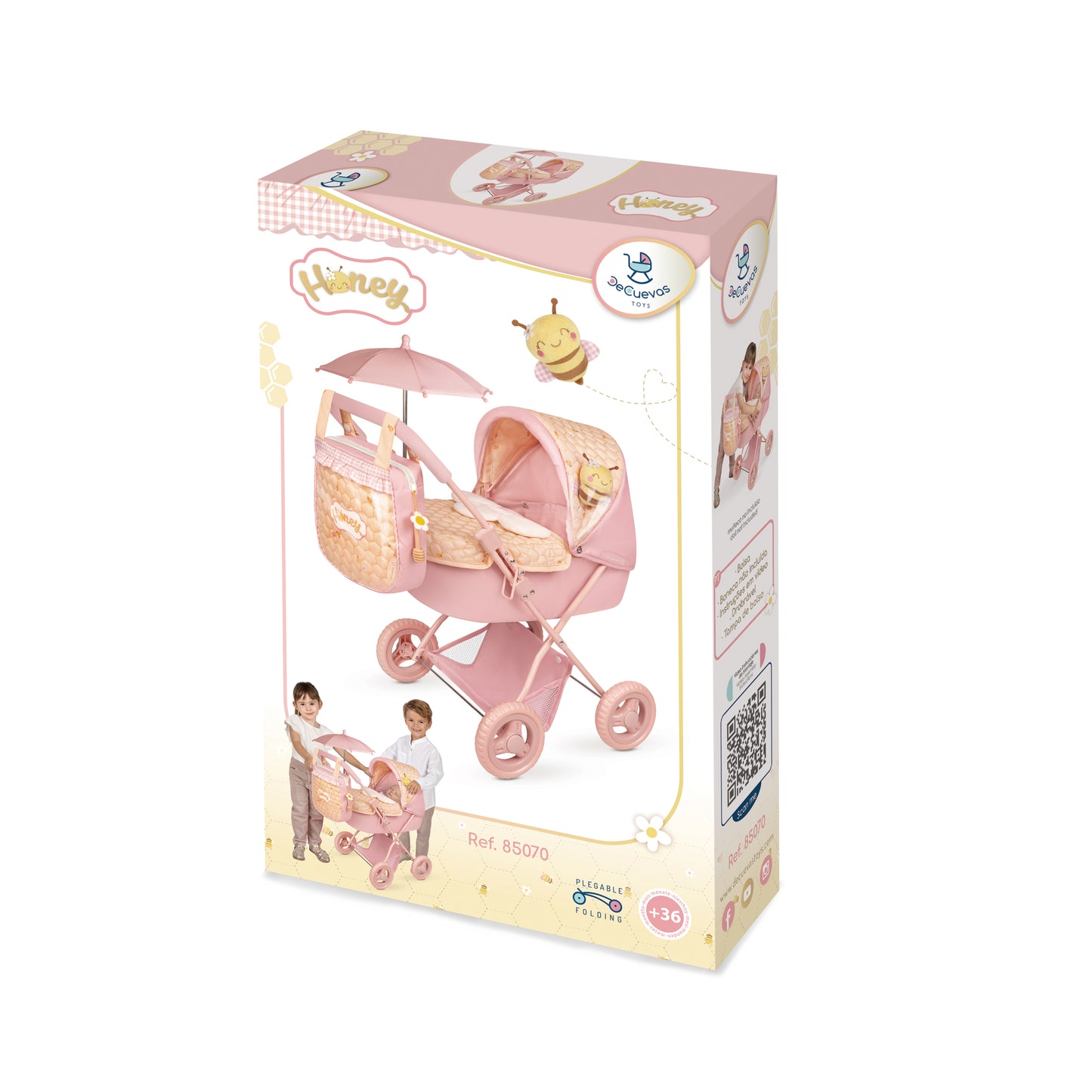 85070 Doll Pram with Parasol - Honey Collection (Under 5 years)
