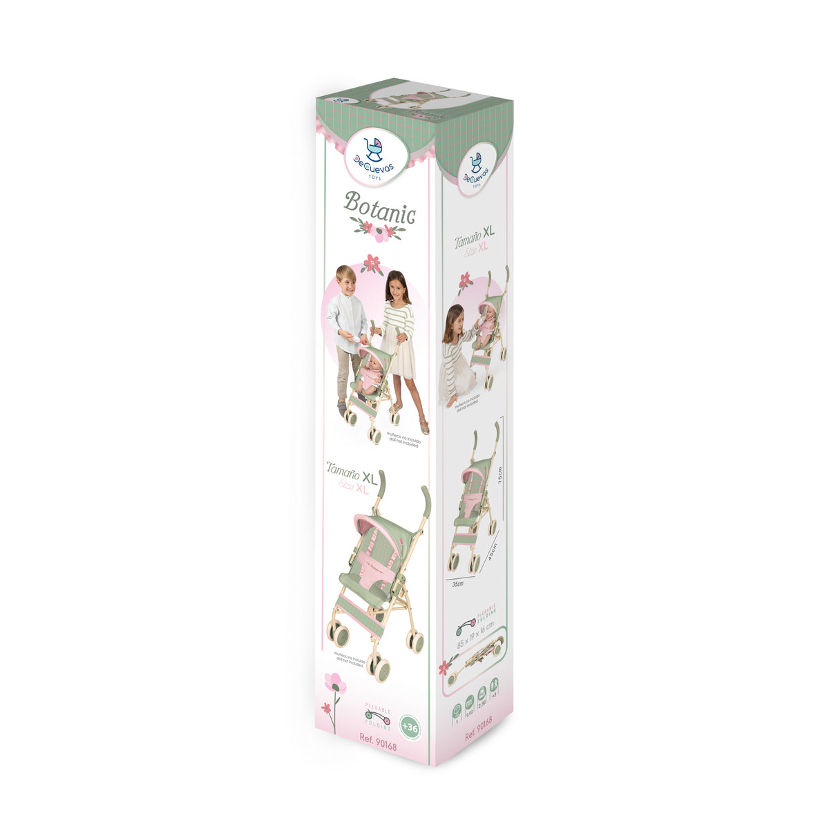 90168 XL Doll Buggy Stroller With Bag - Botanical Collection