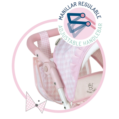 90346 Niza Pink Twin Pram By Decuevas (age 8 and under)