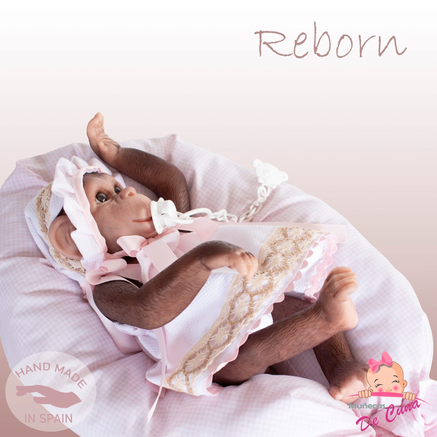 36401 Reborn Silicone Feel Monkey Pink Dress