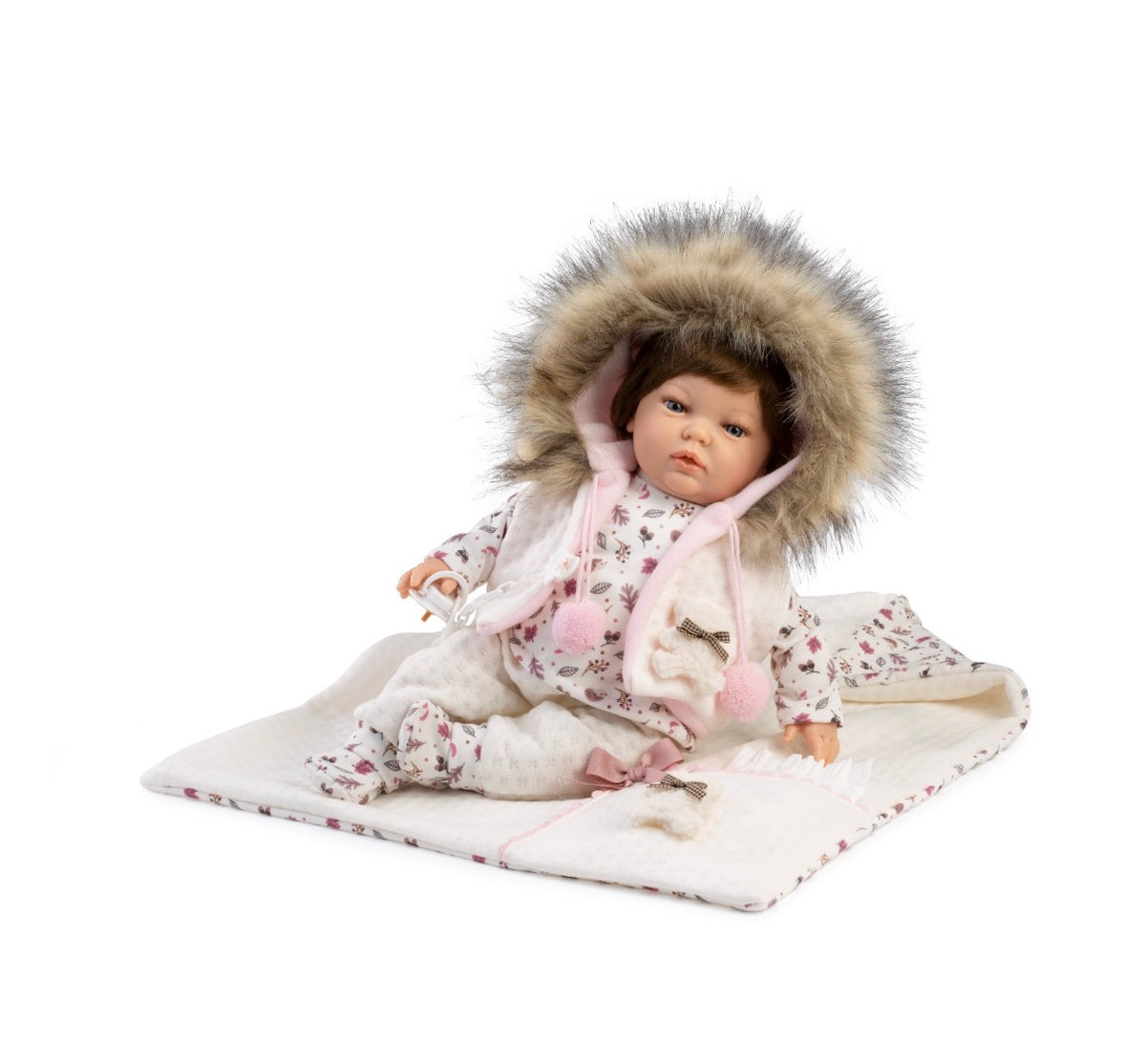 645201 Pink Fur Silicone Vinyl Doll 45CM