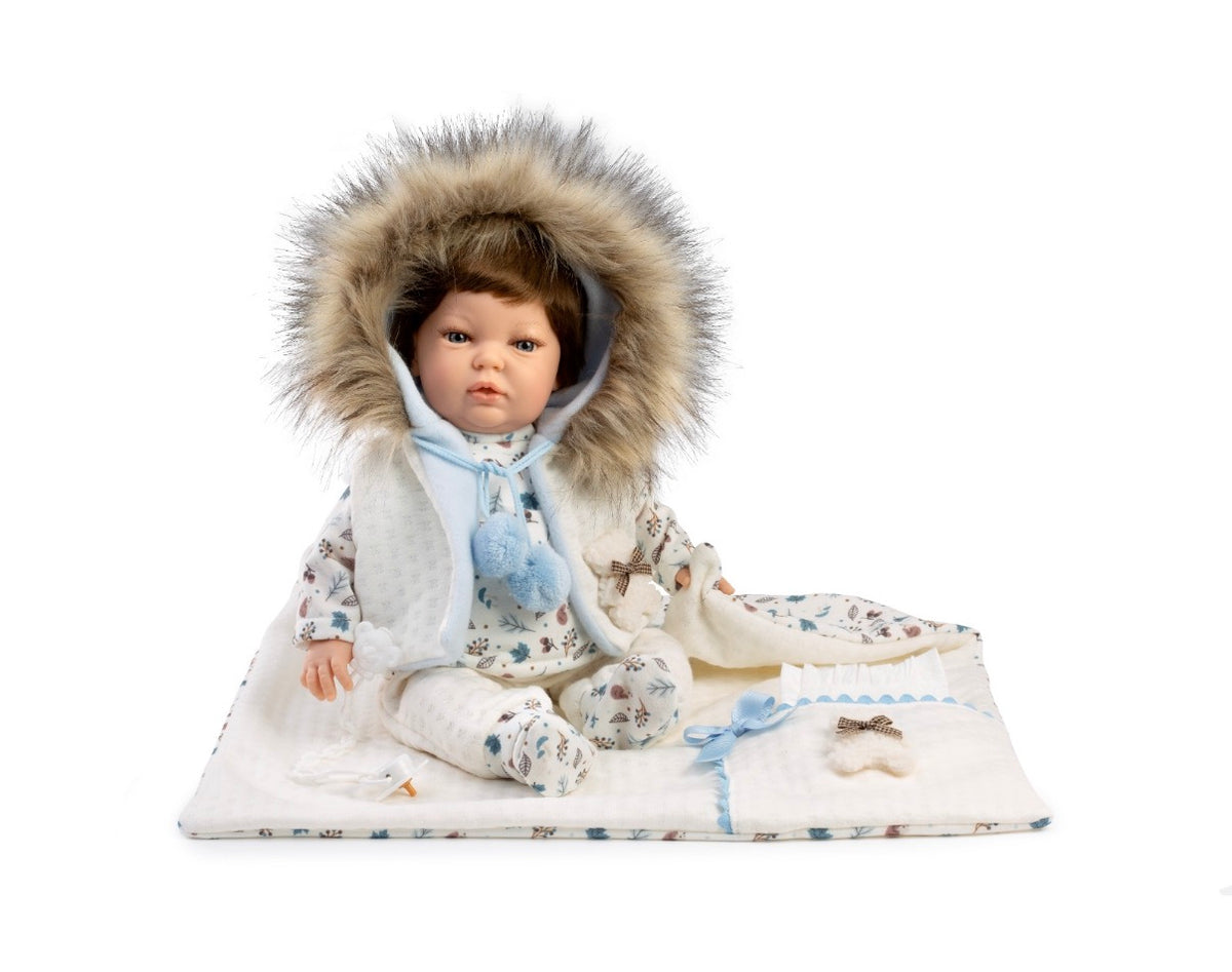 645202 Blue Fur Silicone Vinyl Doll 45CM