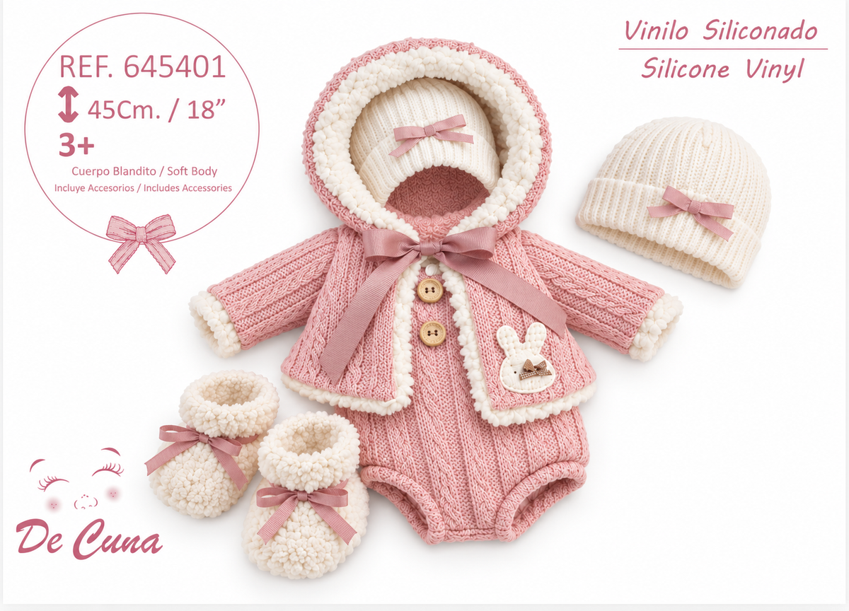 Pink Bunny Romper Dolls Outfit 45cm