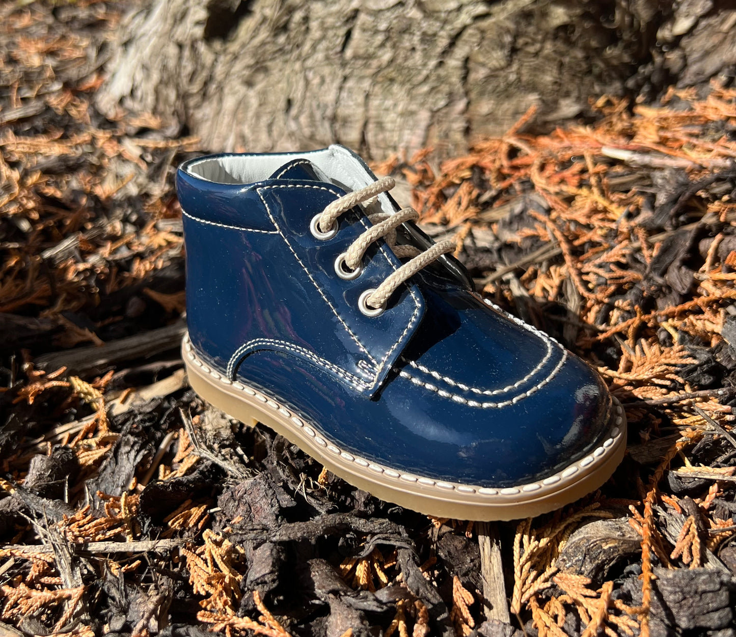 222325 Navy Lace Boots By Andanines