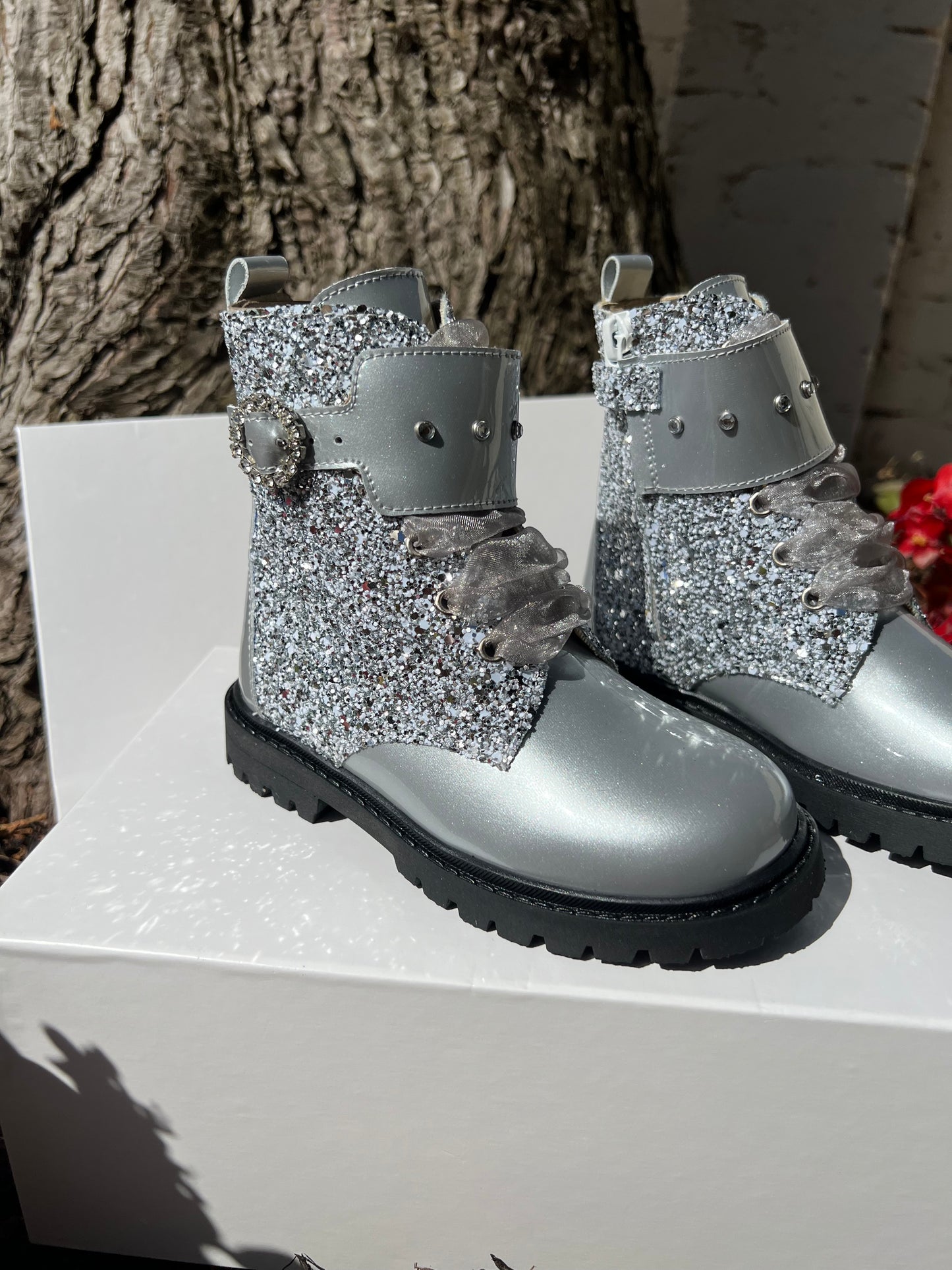 222700 Silver Glitter Andanines Boot