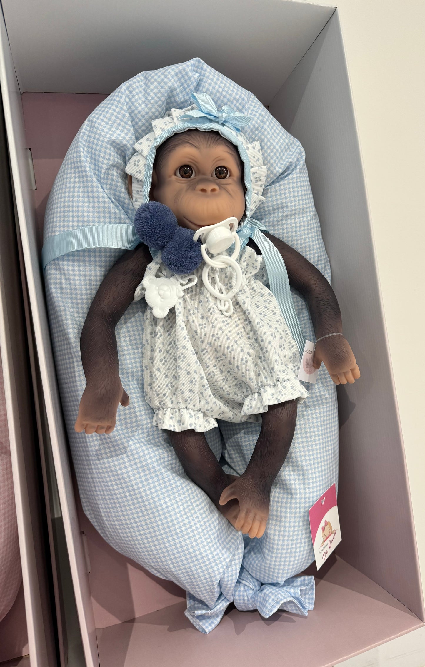 36305 Chipi Monkey Blue Pompom Romper