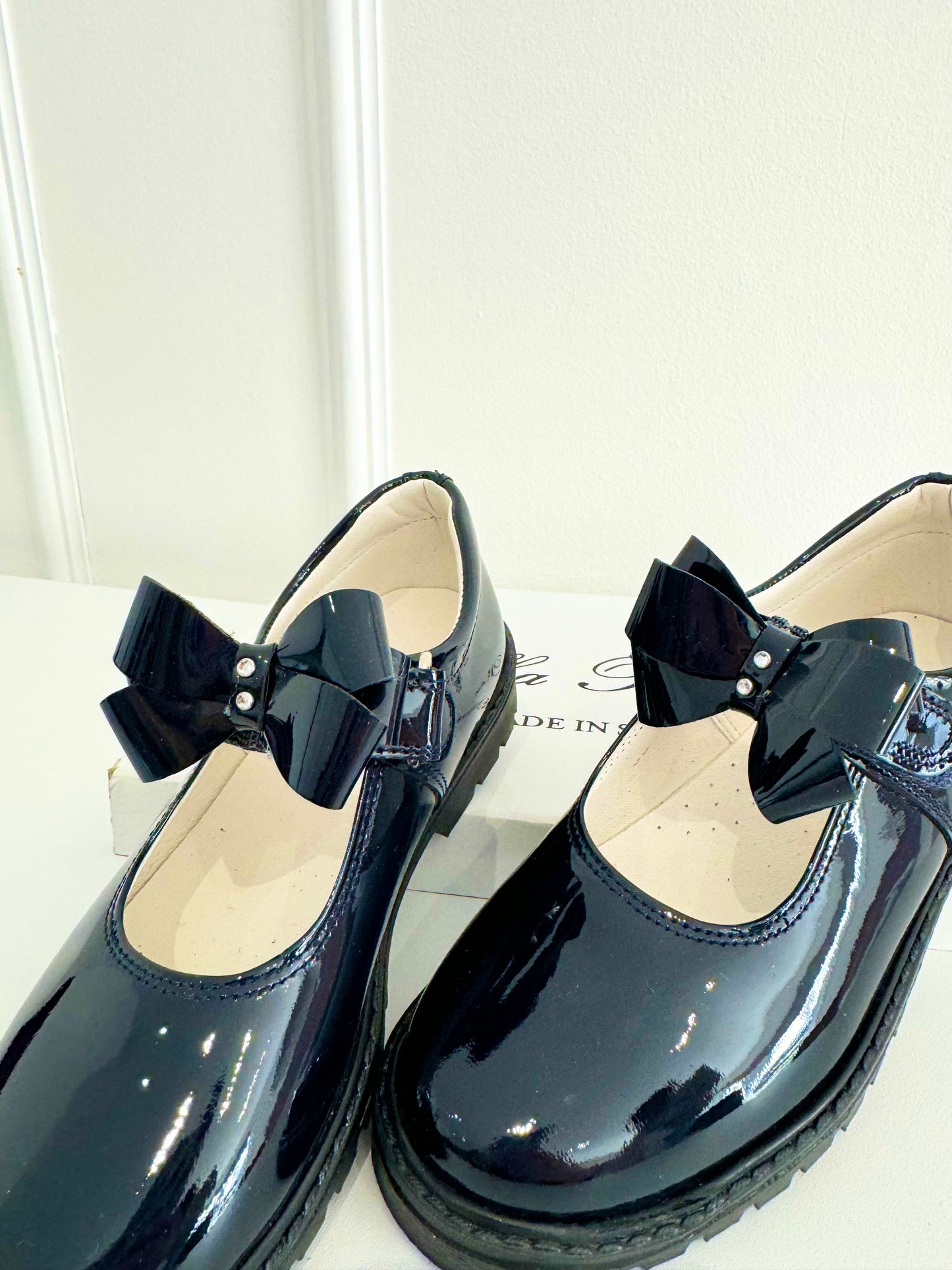 6258 Navy School Shoe - Chunky