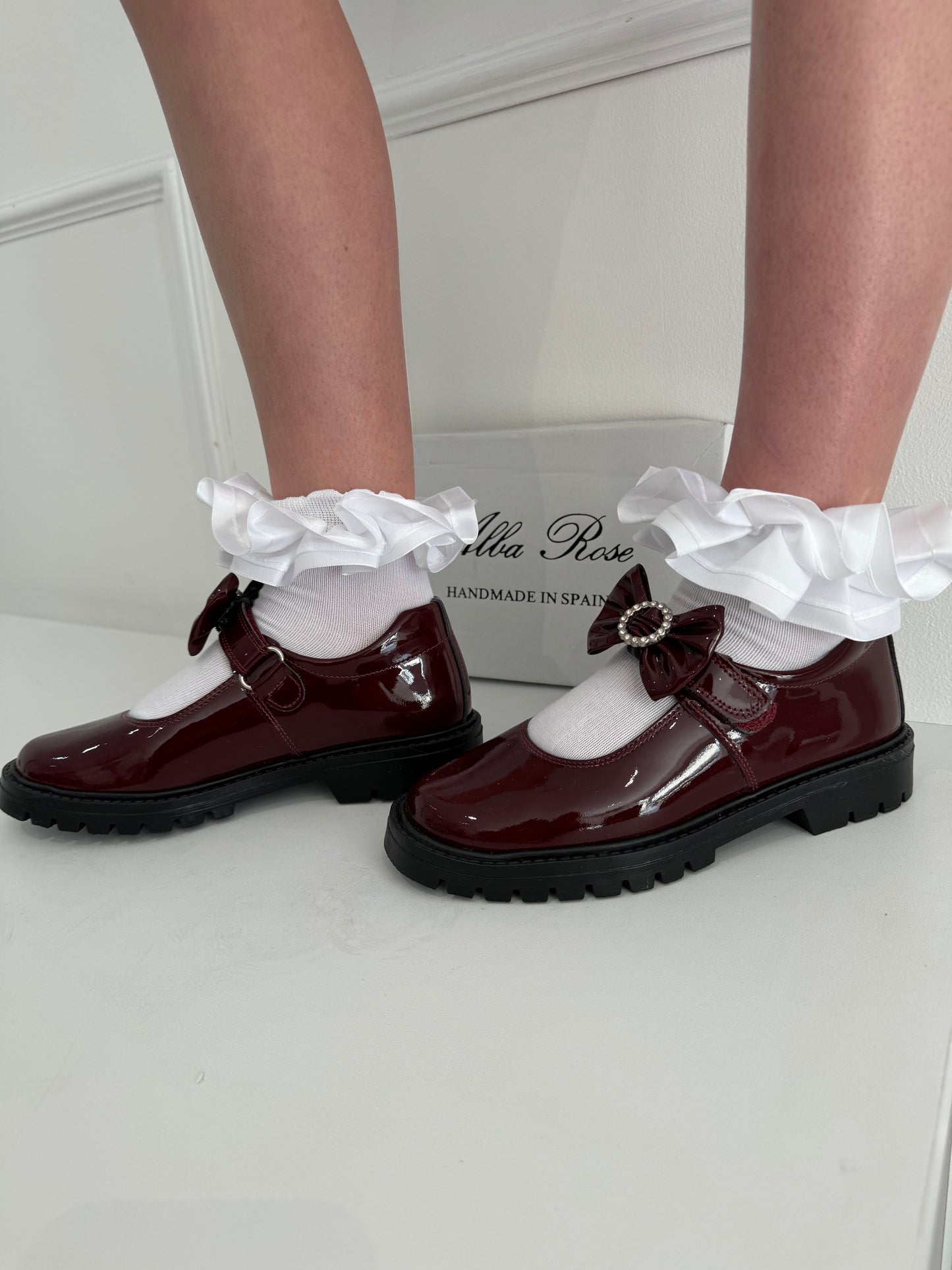 6258 Burgundy School Shoe - Chunky
