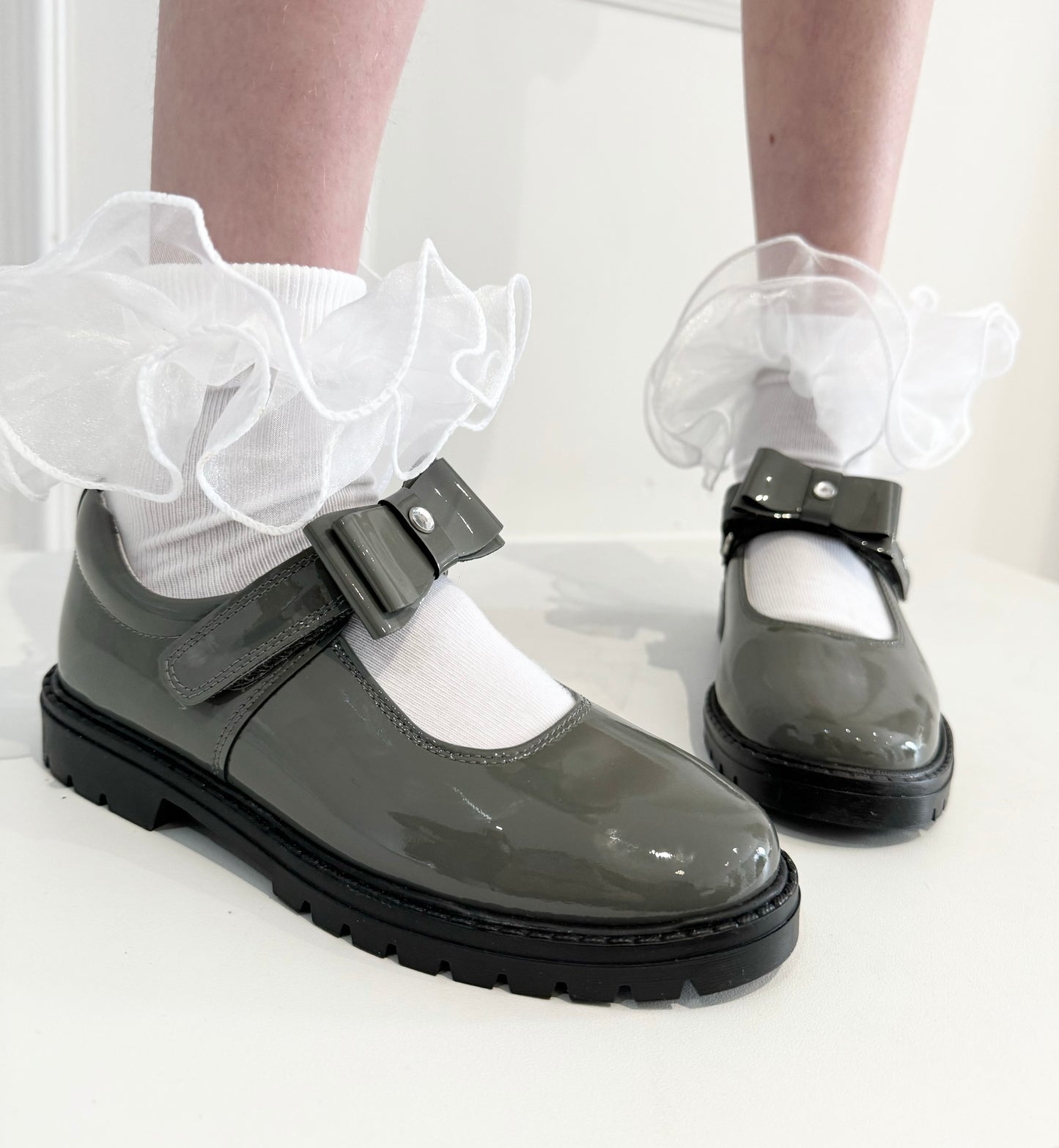 6258 Dark Grey School Shoe - Chunky