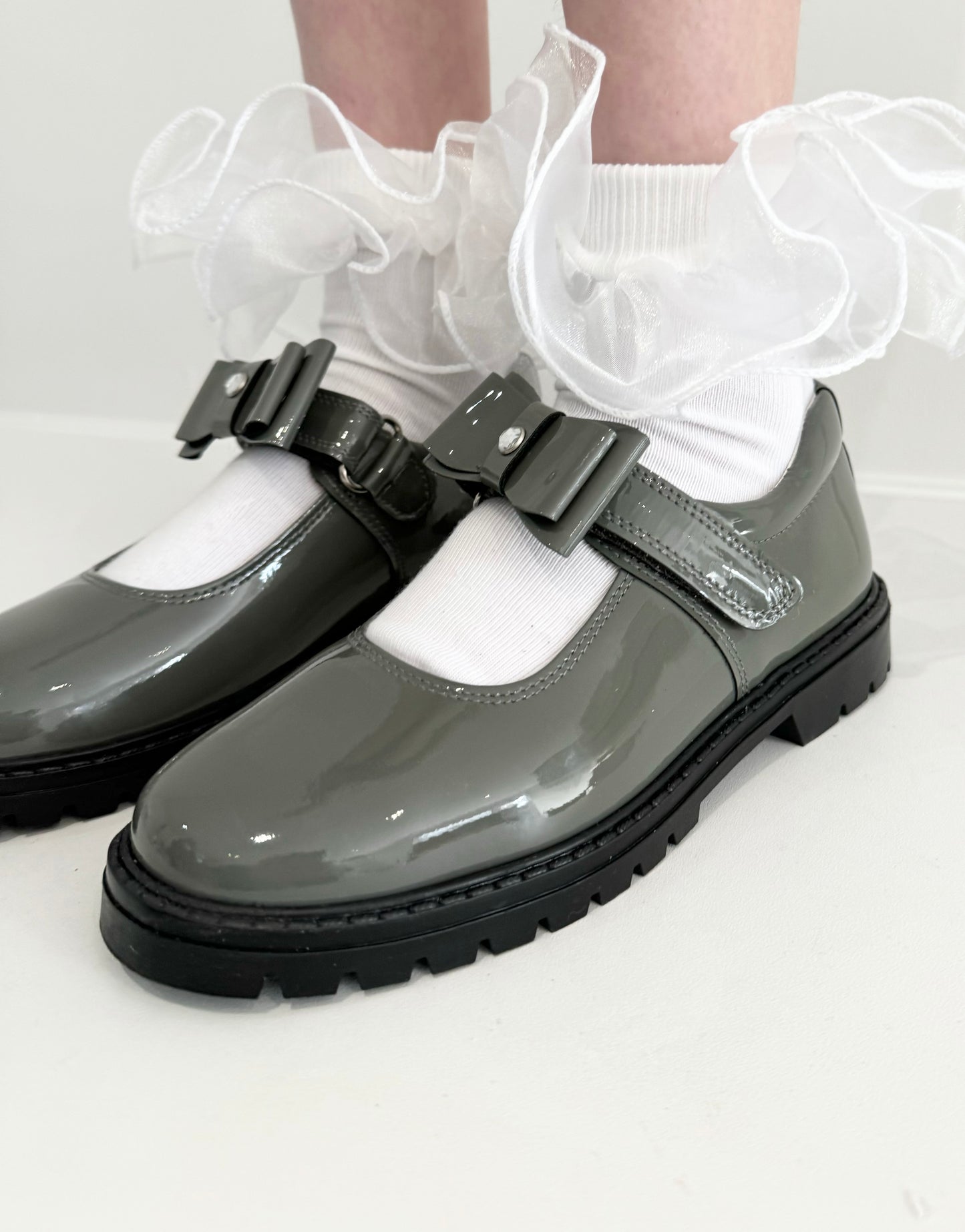 6258 Dark Grey School Shoe - Chunky