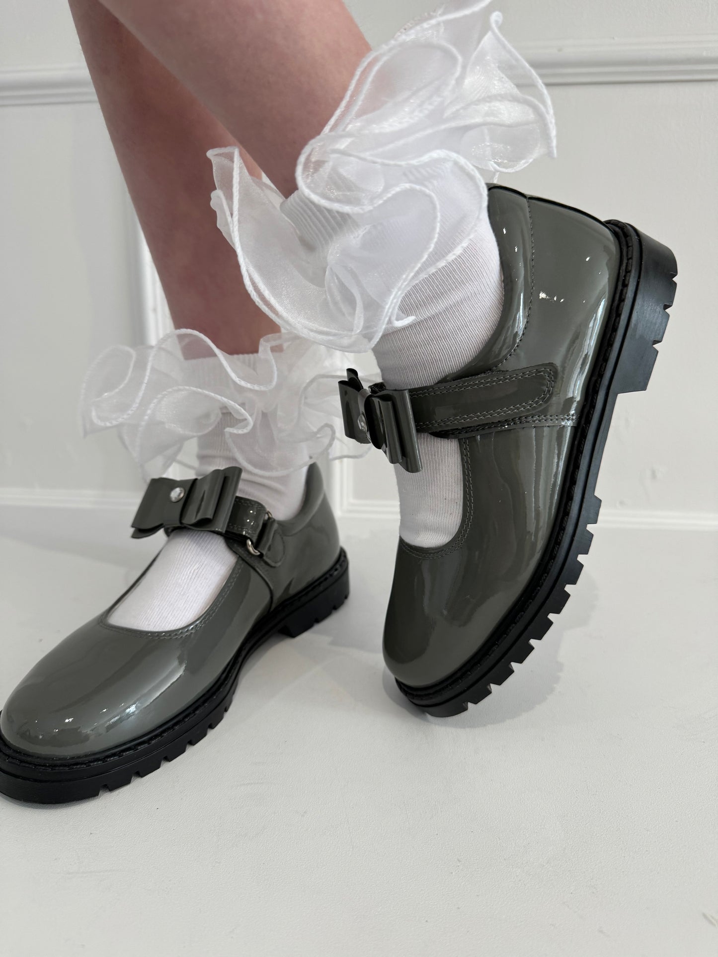 6258 Dark Grey School Shoe - Chunky