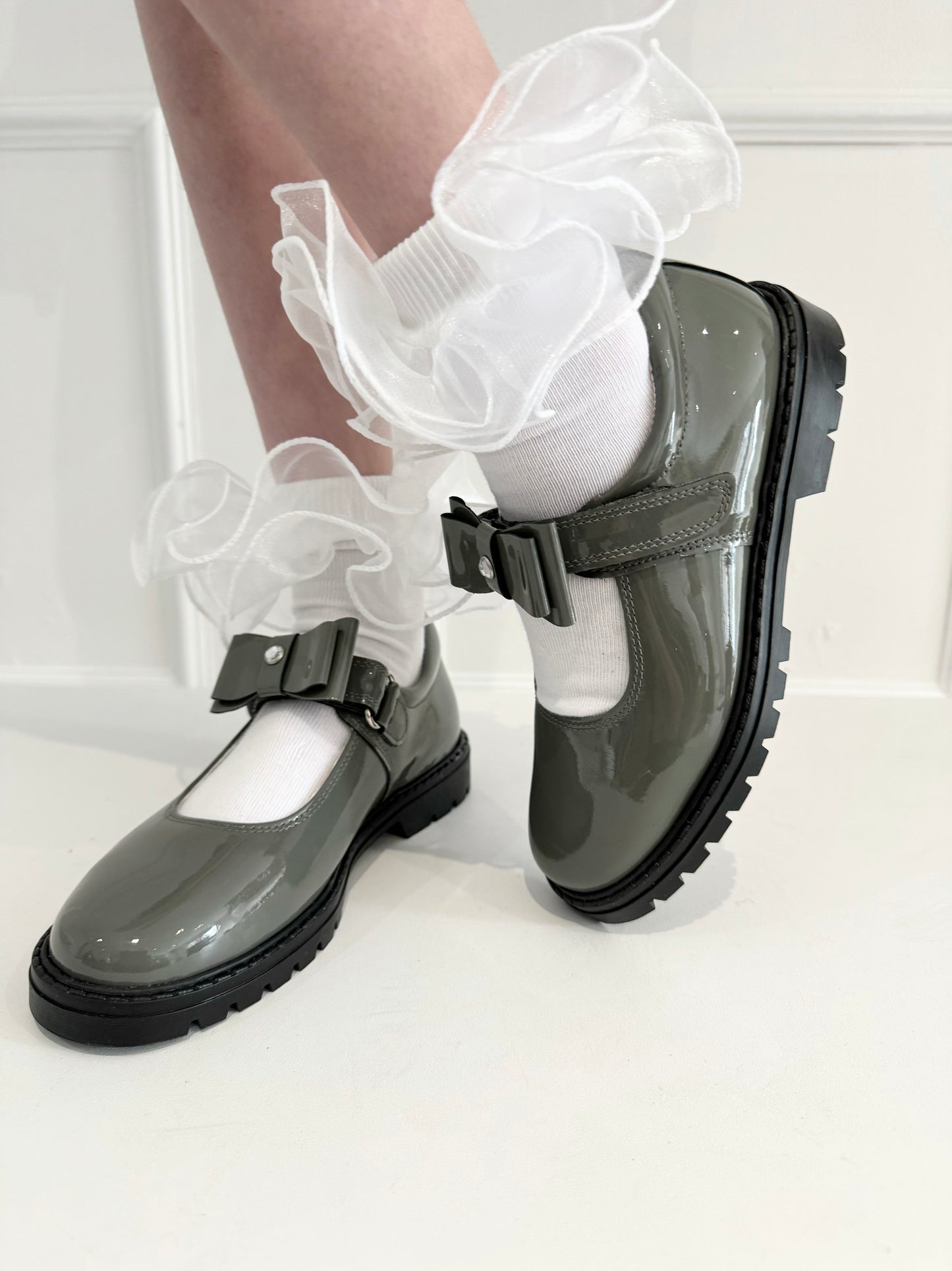 6258 Dark Grey School Shoe - Chunky