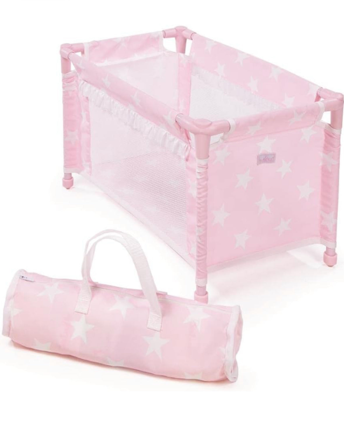 60408 LA NINA PINK STAR DOLLS TRAVEL COT