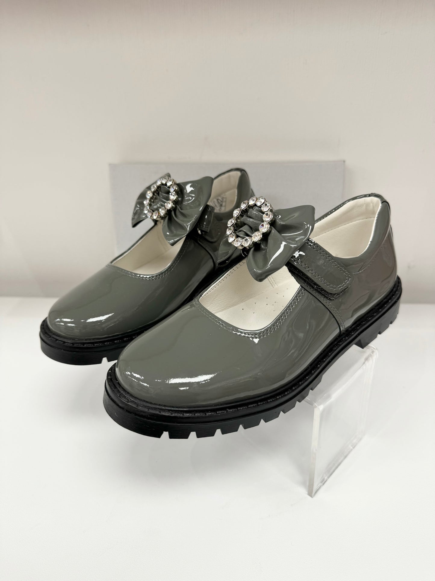 6258 Dark Grey School Shoe - Chunky