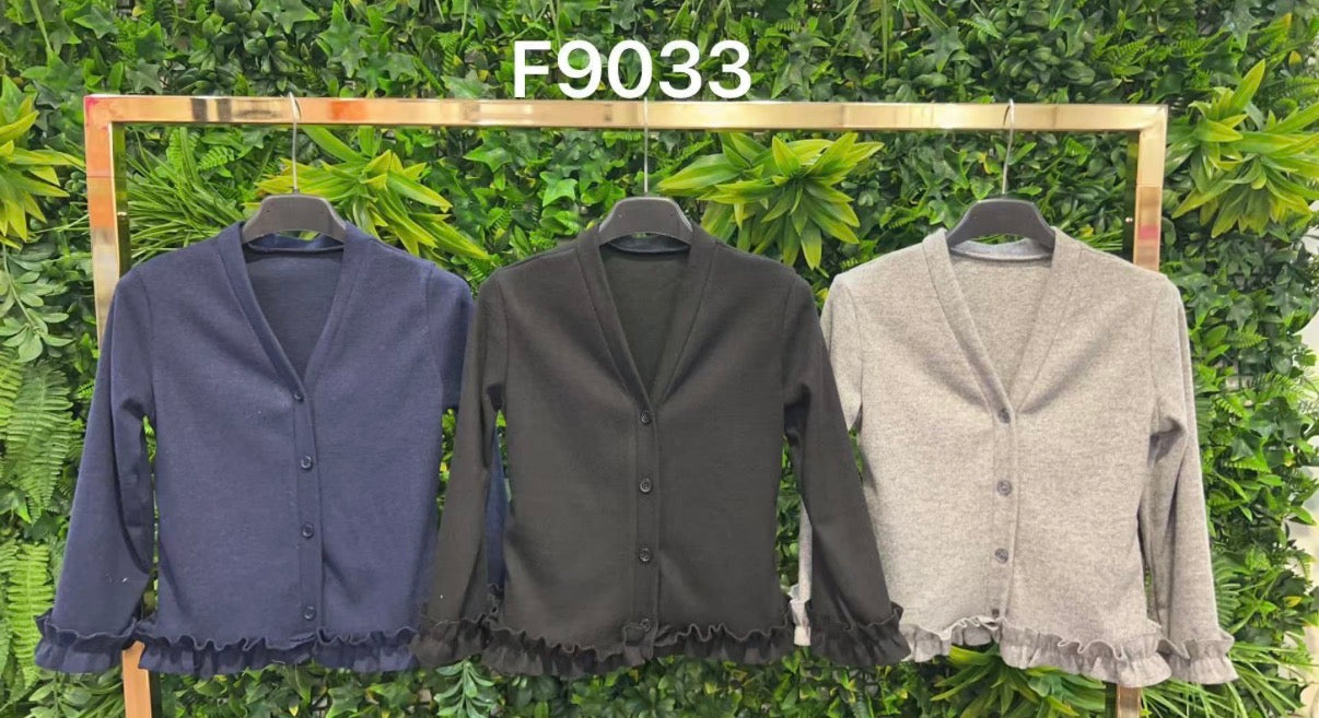 Black School Frill Cardigan