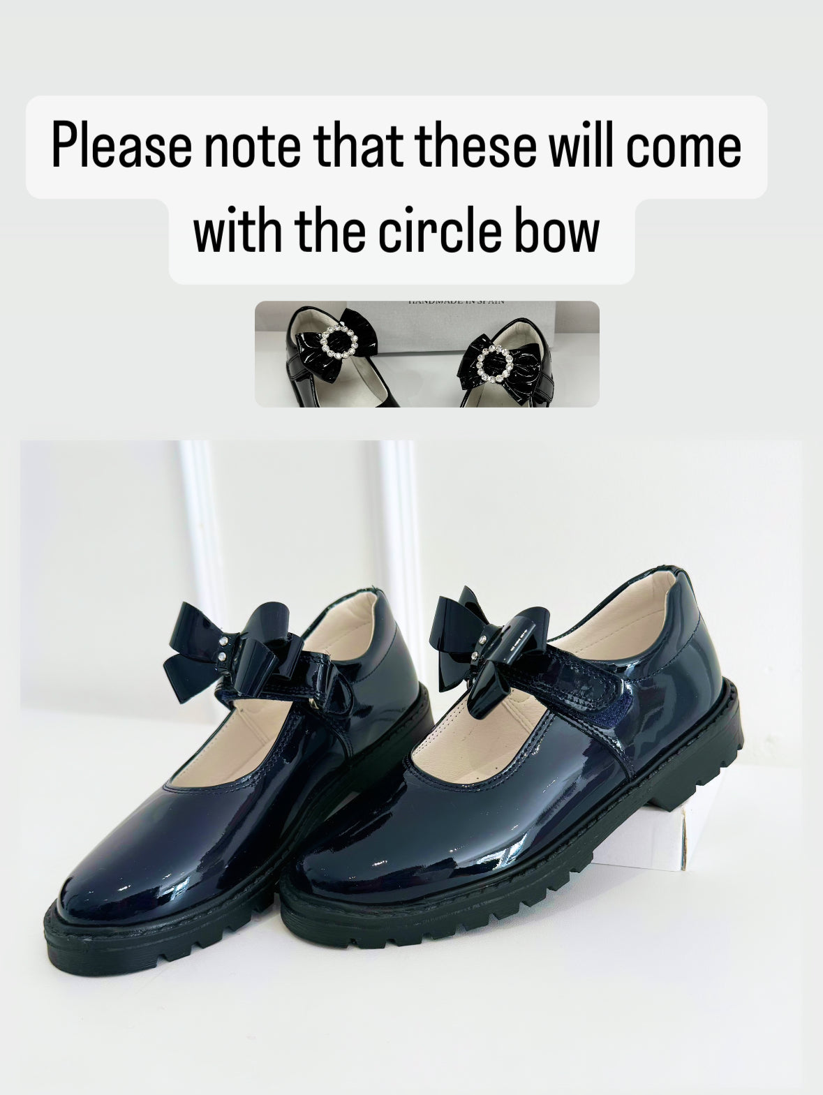 6258 Navy School Shoe - Chunky