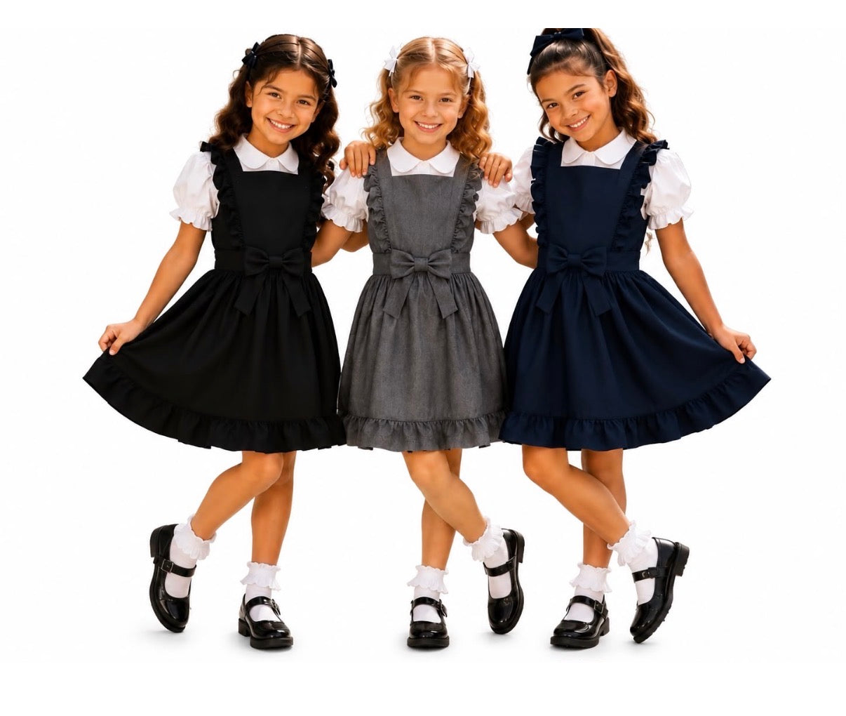 Navy School Bow Shirt And Dress