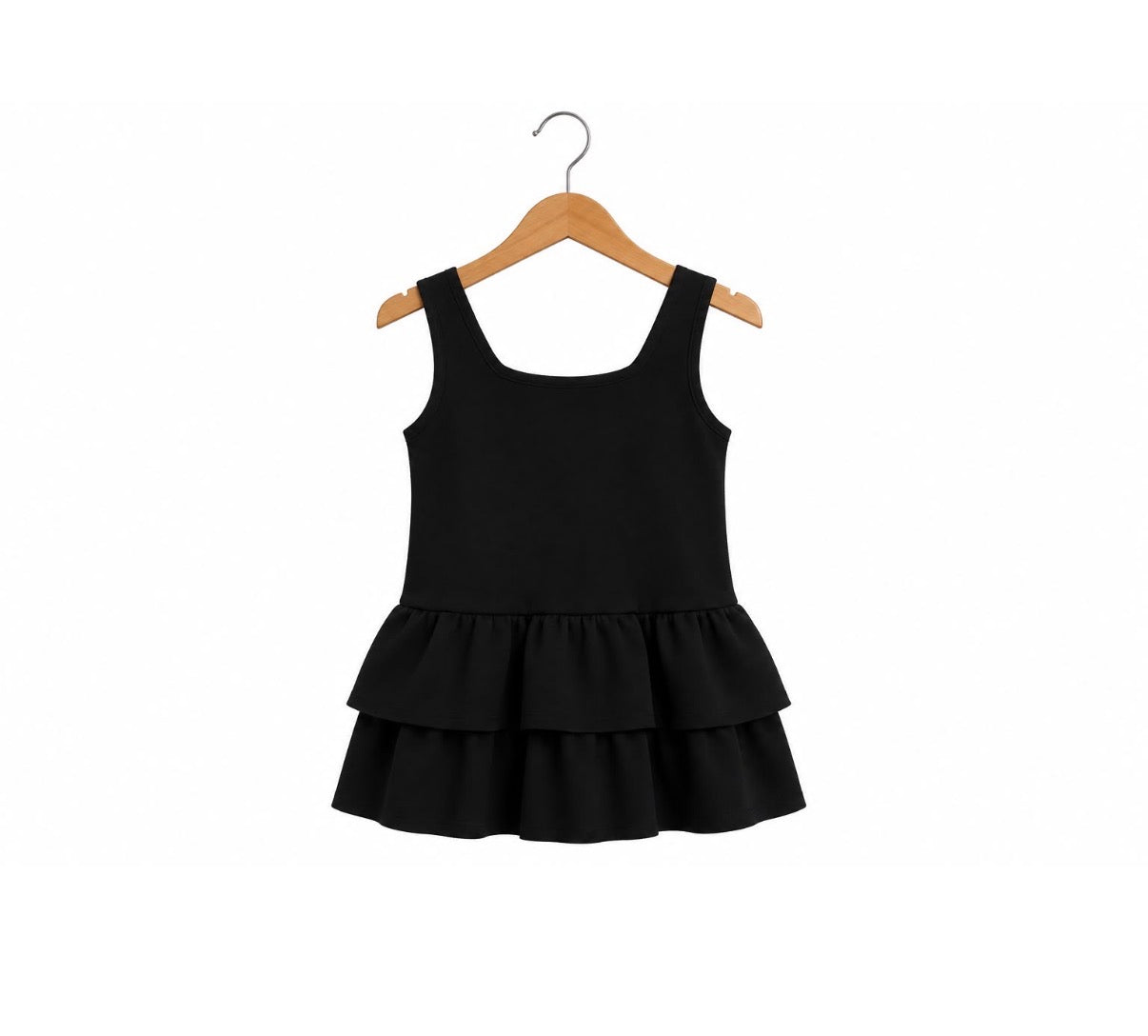 Black School Ruffle Stretch Dress