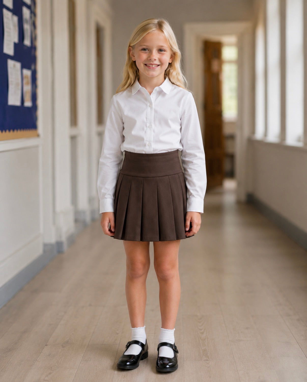 Brown School Pleated Skort