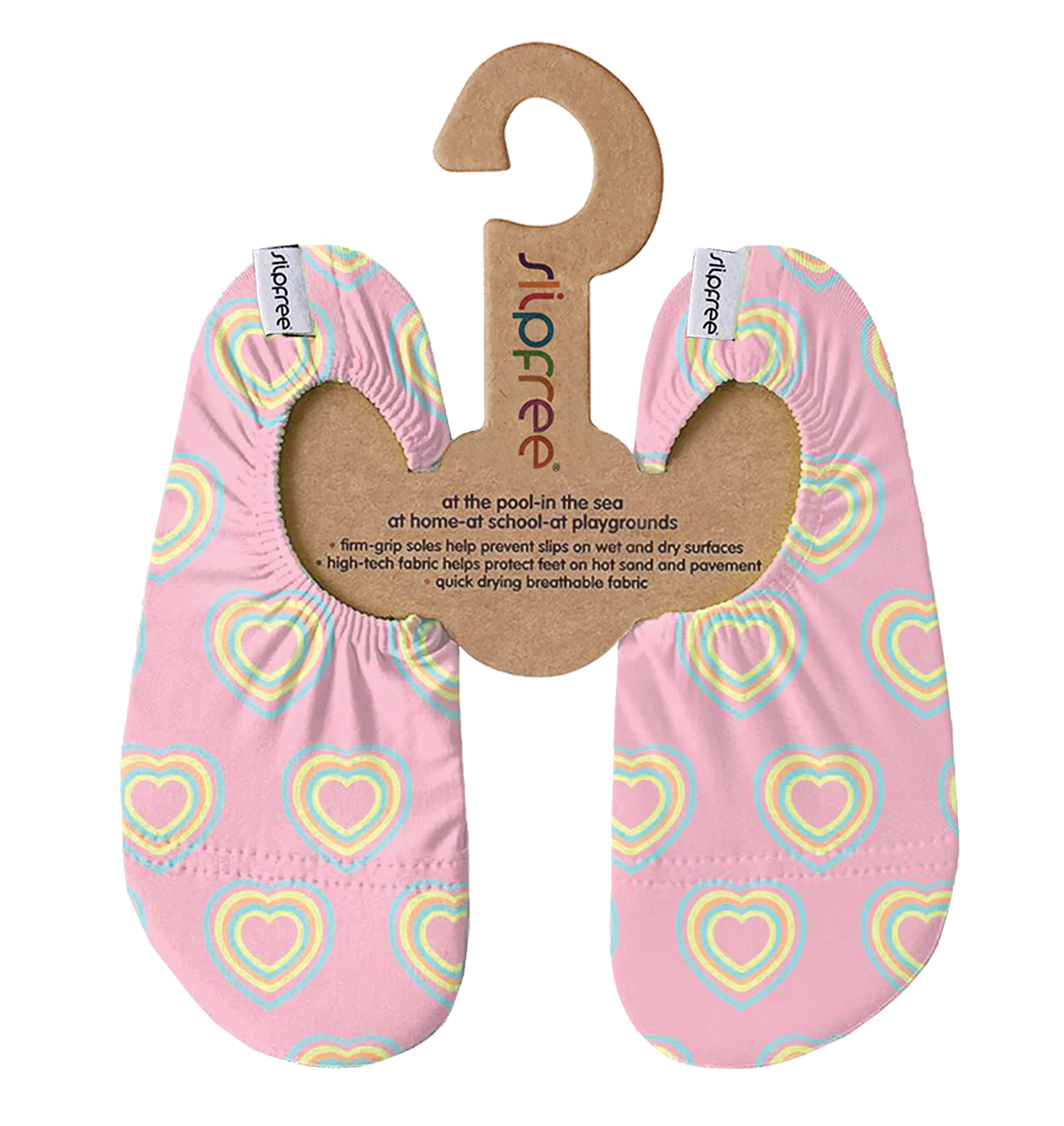 Shiv Pink & Yellow Hearts Slipfree Shoe