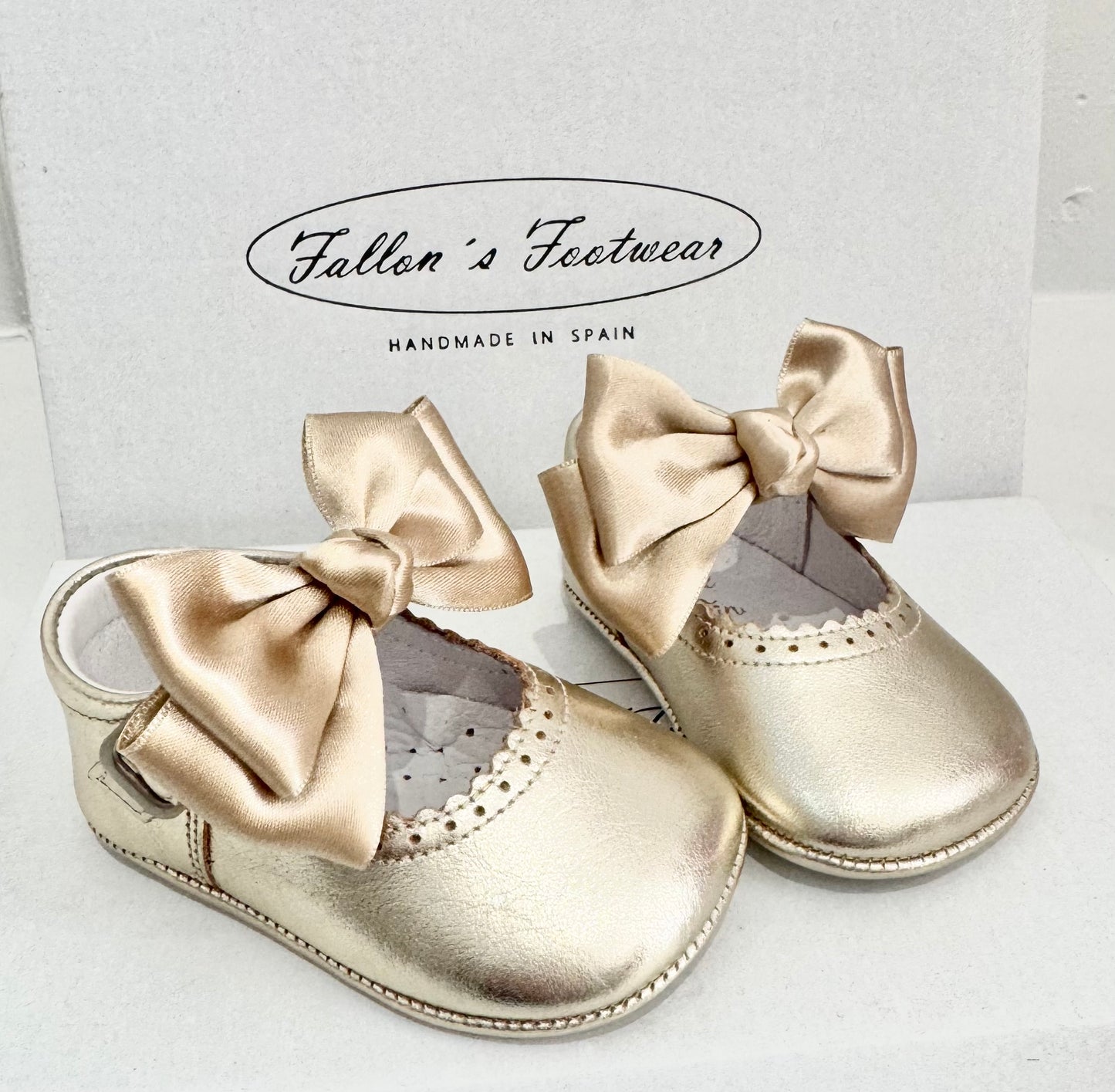 712 Baby Gold Bow Soft Baby Shoe