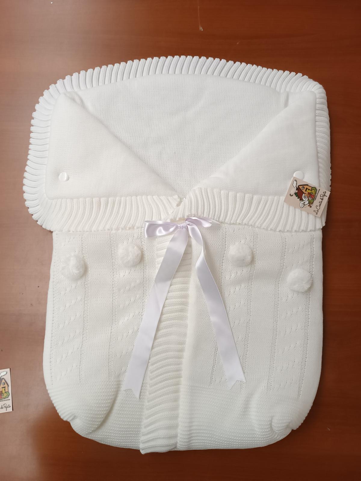 3187 Baby Blue with Baby Blue Pompom Sleeping Bag