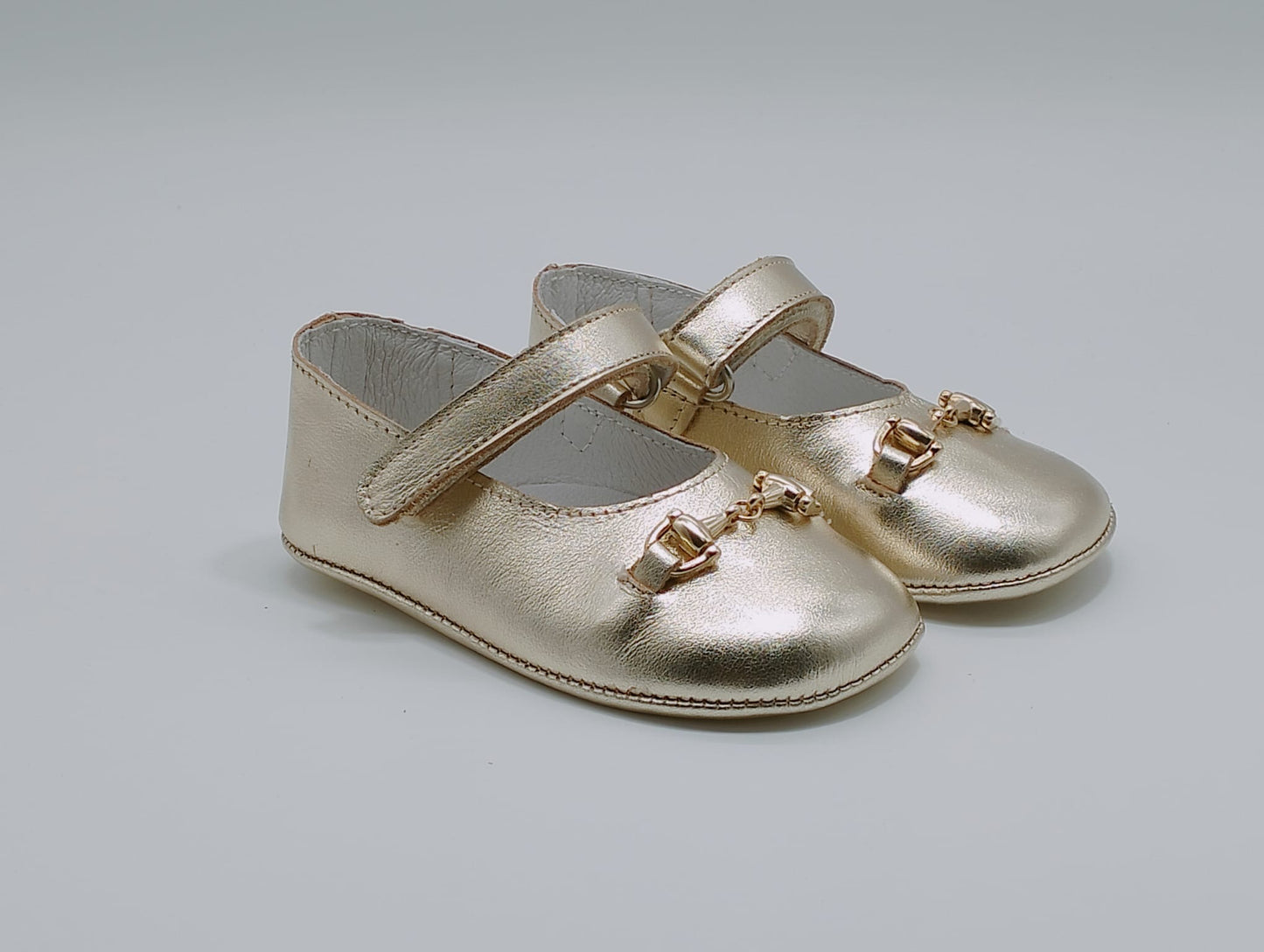 Horsebit Gold Baby Shoes