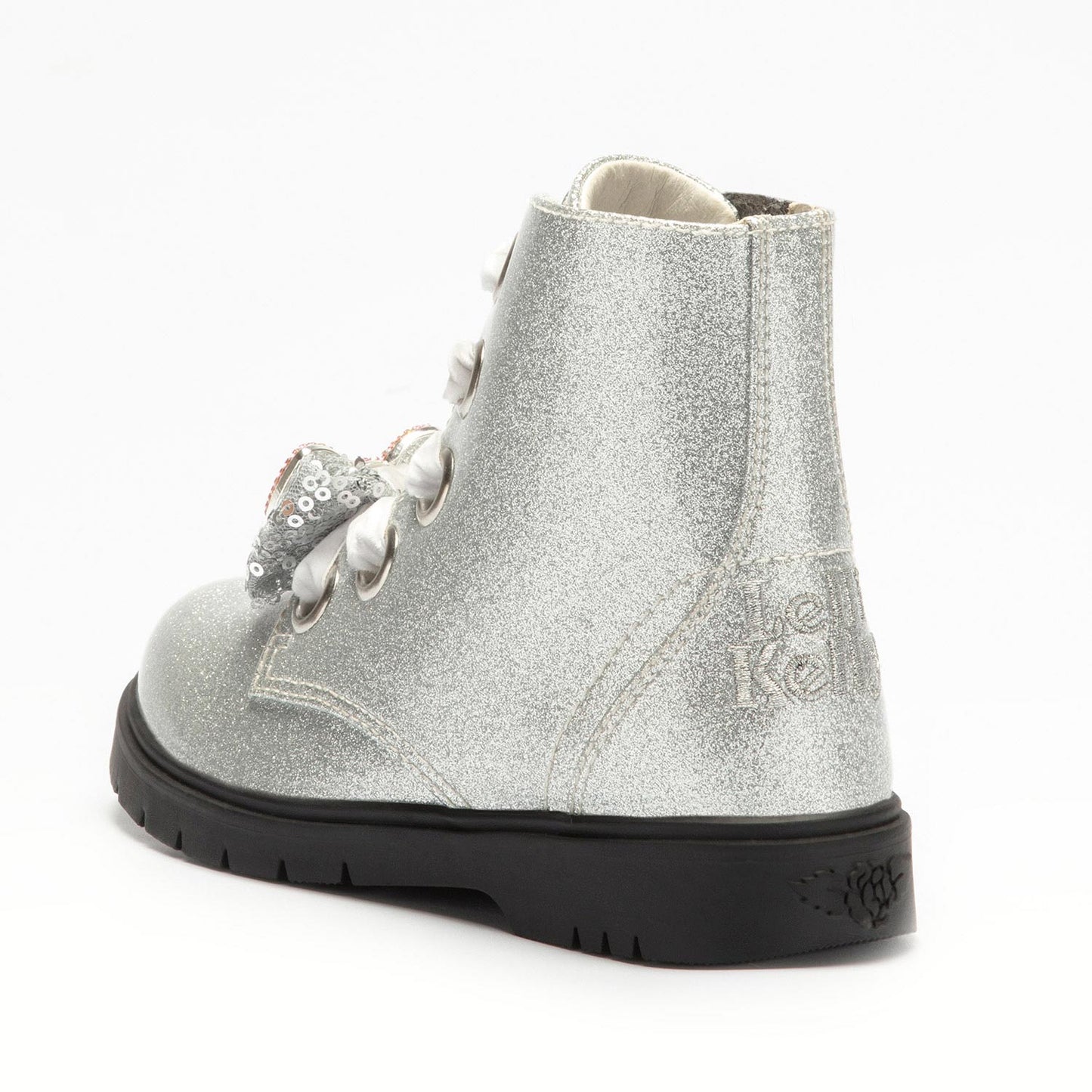 HF3736 Silver Glitter Bow Boot By Lelli Kelly