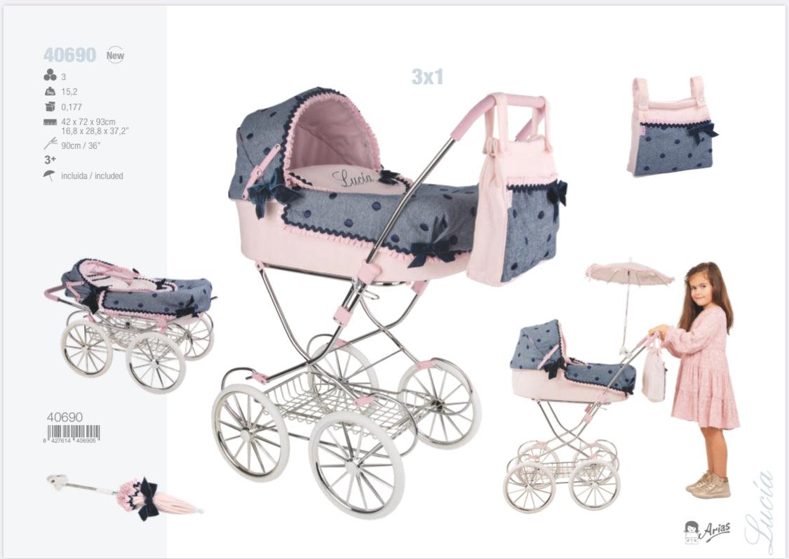40690 Arias Lucia Tall Pram 2x1 (over 5's) - Fallons Toys&Shoes - Arias