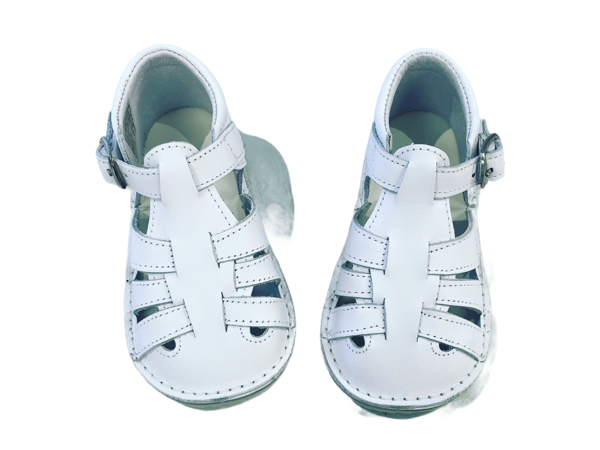 UE08255 Pretty Original White Leather Sandal - Fallons Toys&Shoes - Pretty Originals