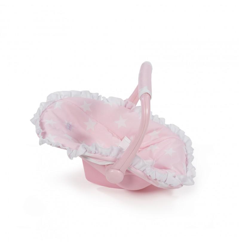 LA NINA CARLOTA PINK & WHITE DOLLS CAR SEAT - Fallons Toys&Shoes - La Nina