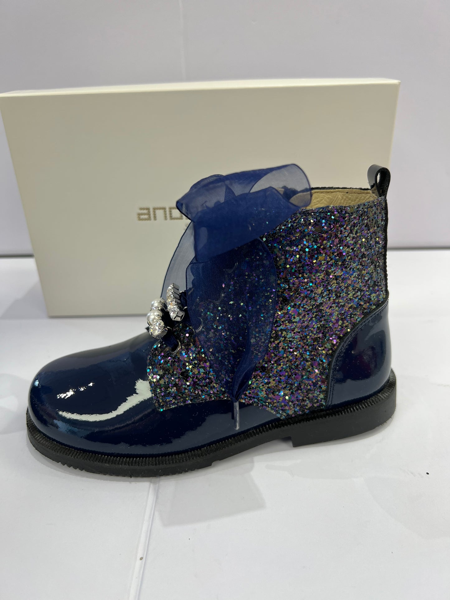 202966 Navy Pearl and Diamond Boot Andanines