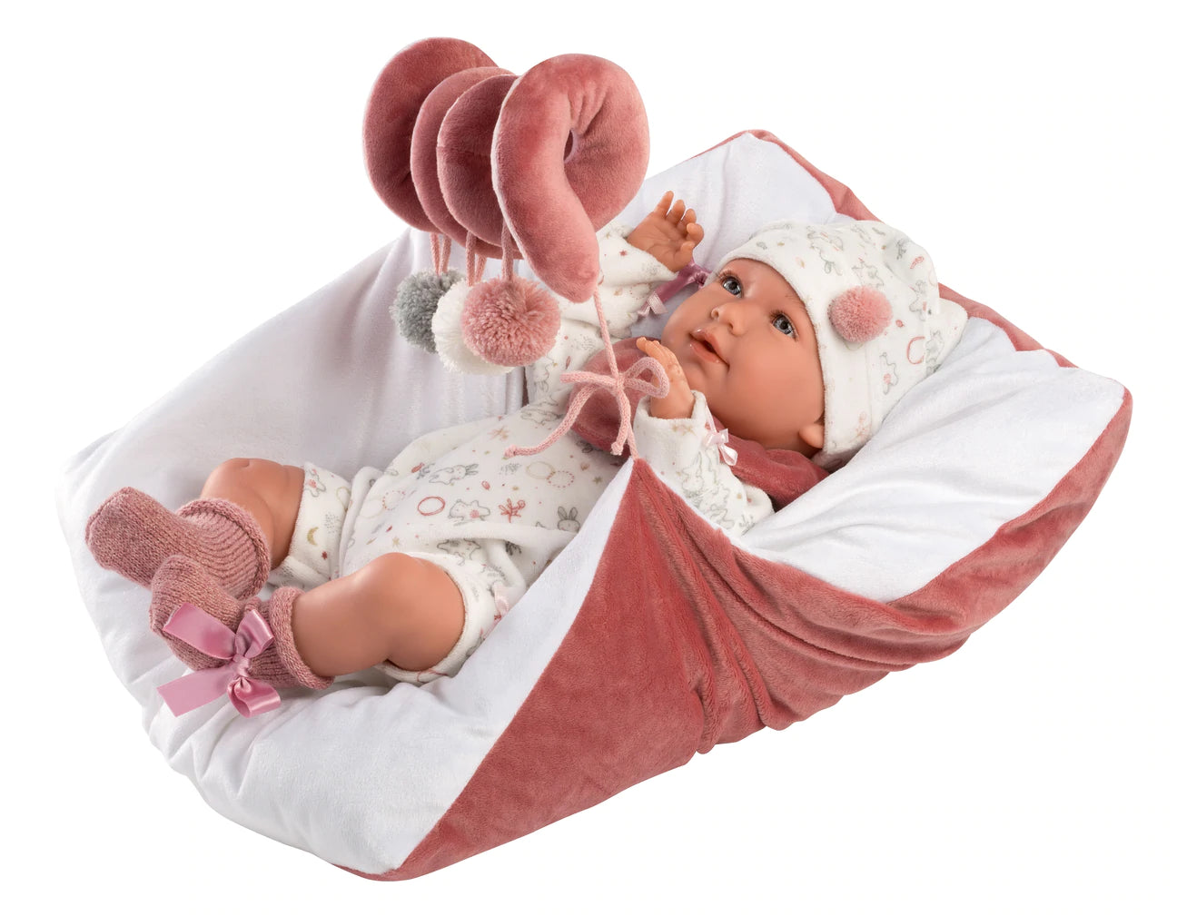 74026 Dusky Pink Play Mat Crying Doll