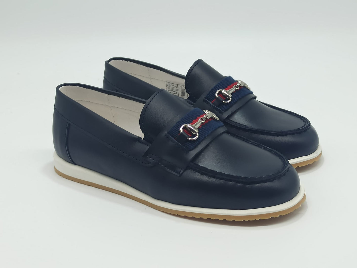 6307 Navy Horsebit Loafers