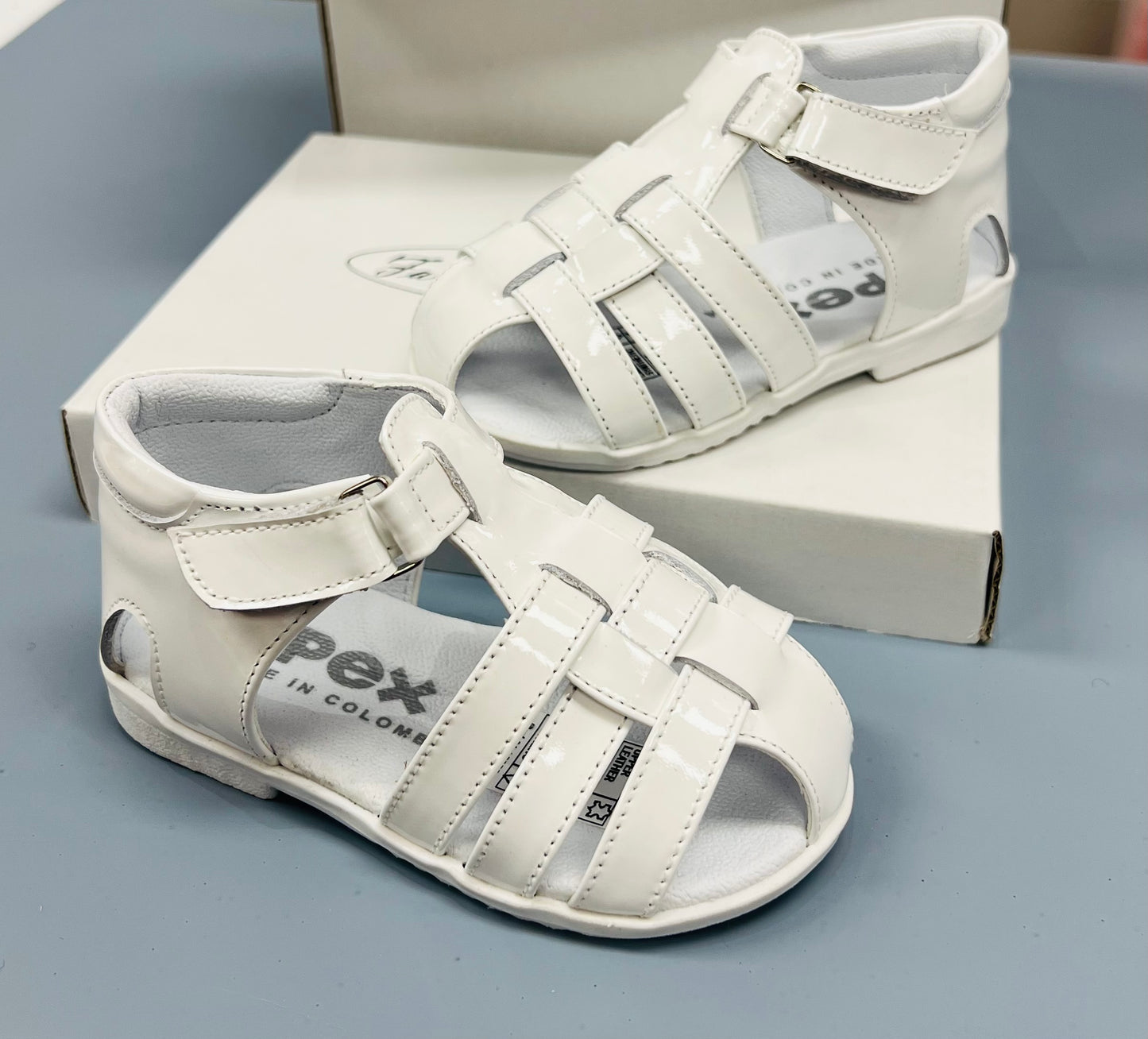 PEX White PATENT Harris Sandal