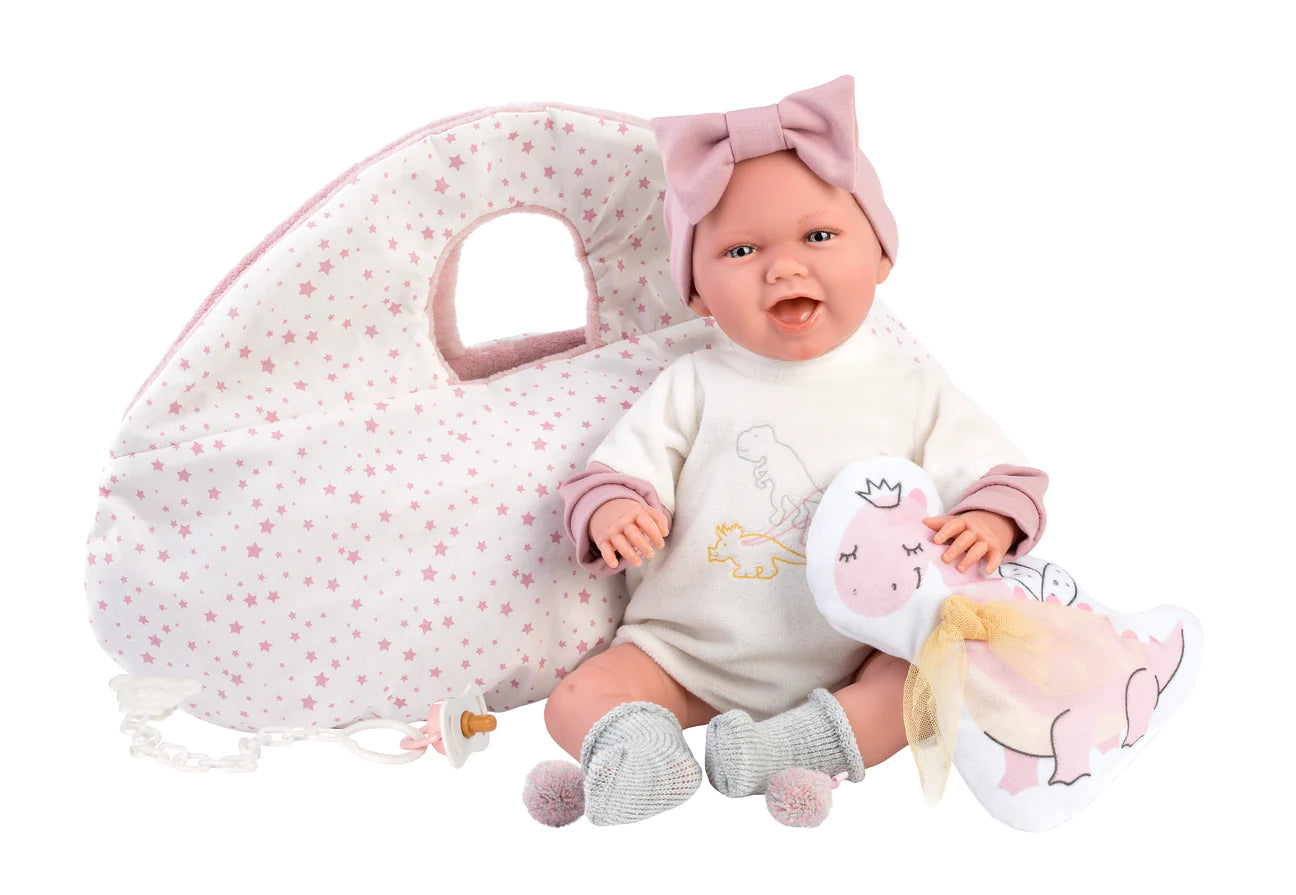 74044 Dinosaur Outfit Laughing Doll 45cm
