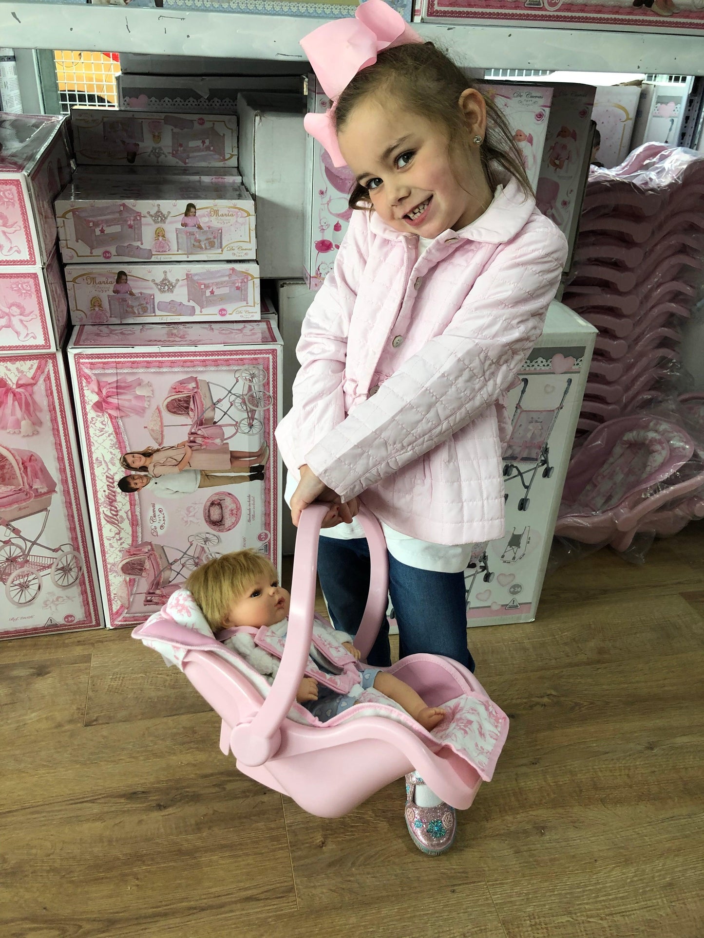 40449 Arias Pink Dolls Car Seat & Carrier - Fallons Toys&Shoes - Arias