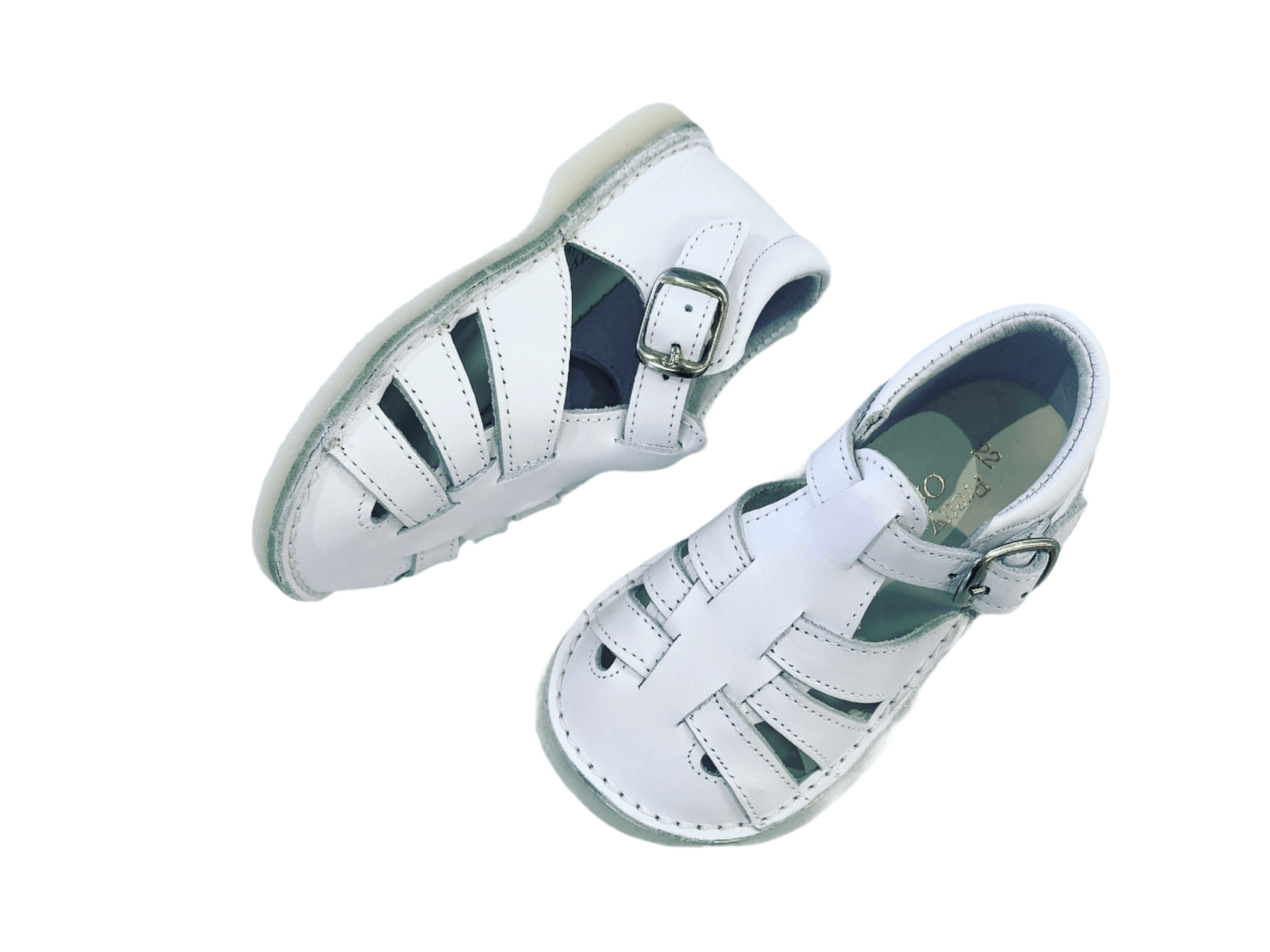 UE08255 Pretty Original White Leather Sandal - Fallons Toys&Shoes - Pretty Originals