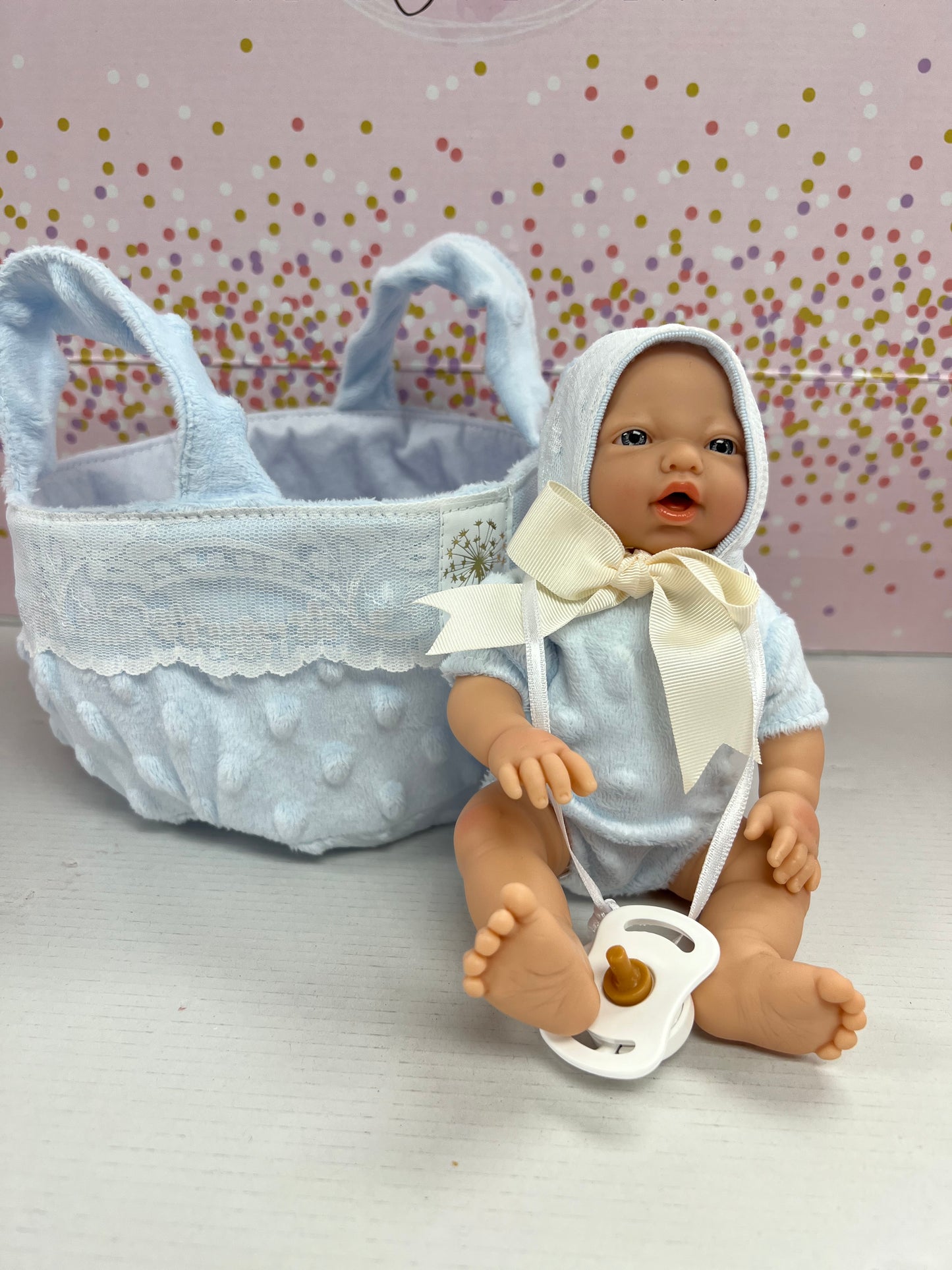 270 Boy in Carrier MARINA & PAU COLLECTABLE DOLLS