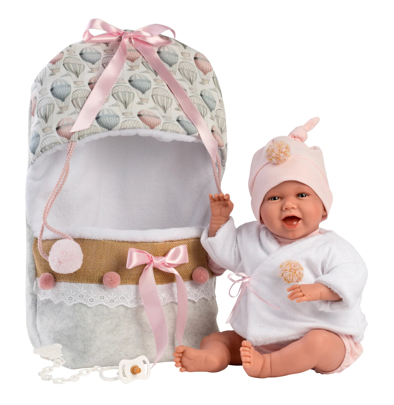 74024 Hot Air Balloon Sleeping Bag Laughing Doll