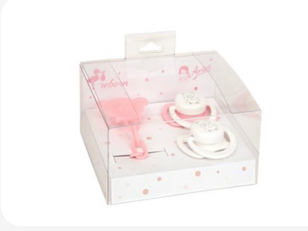 6090 Pink Dummy & Clip Set - Fallons Toys&Shoes - Arias