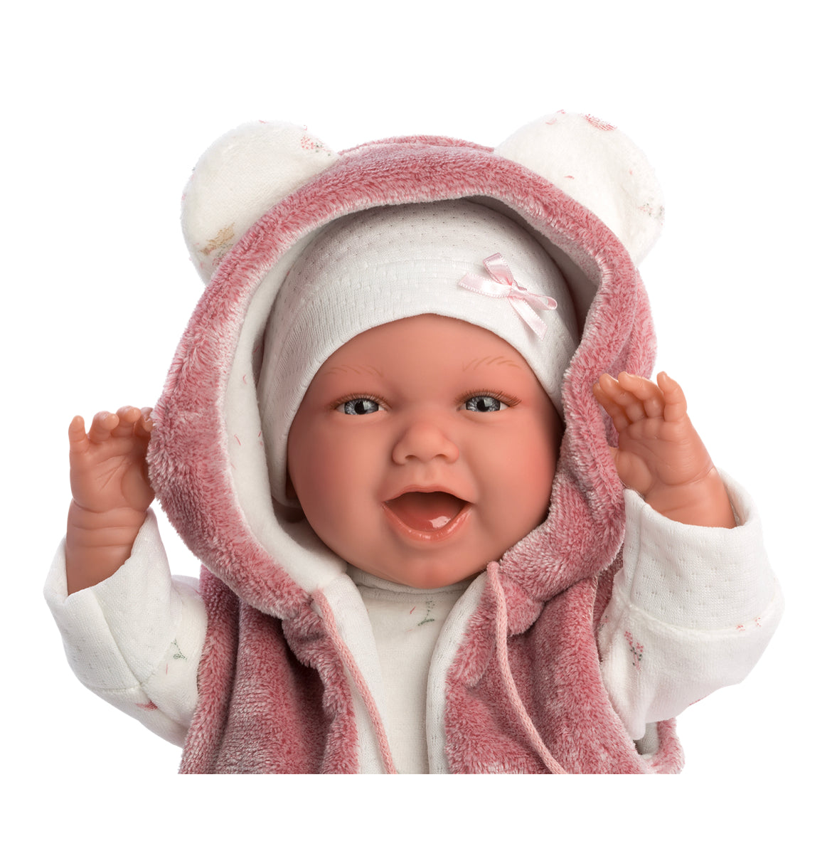 74070 Llorens Girl With Bunny Gilet Doll 42cm