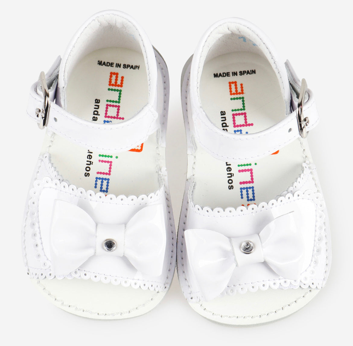 231070 White Bow Diamond Sandal by Andanines.